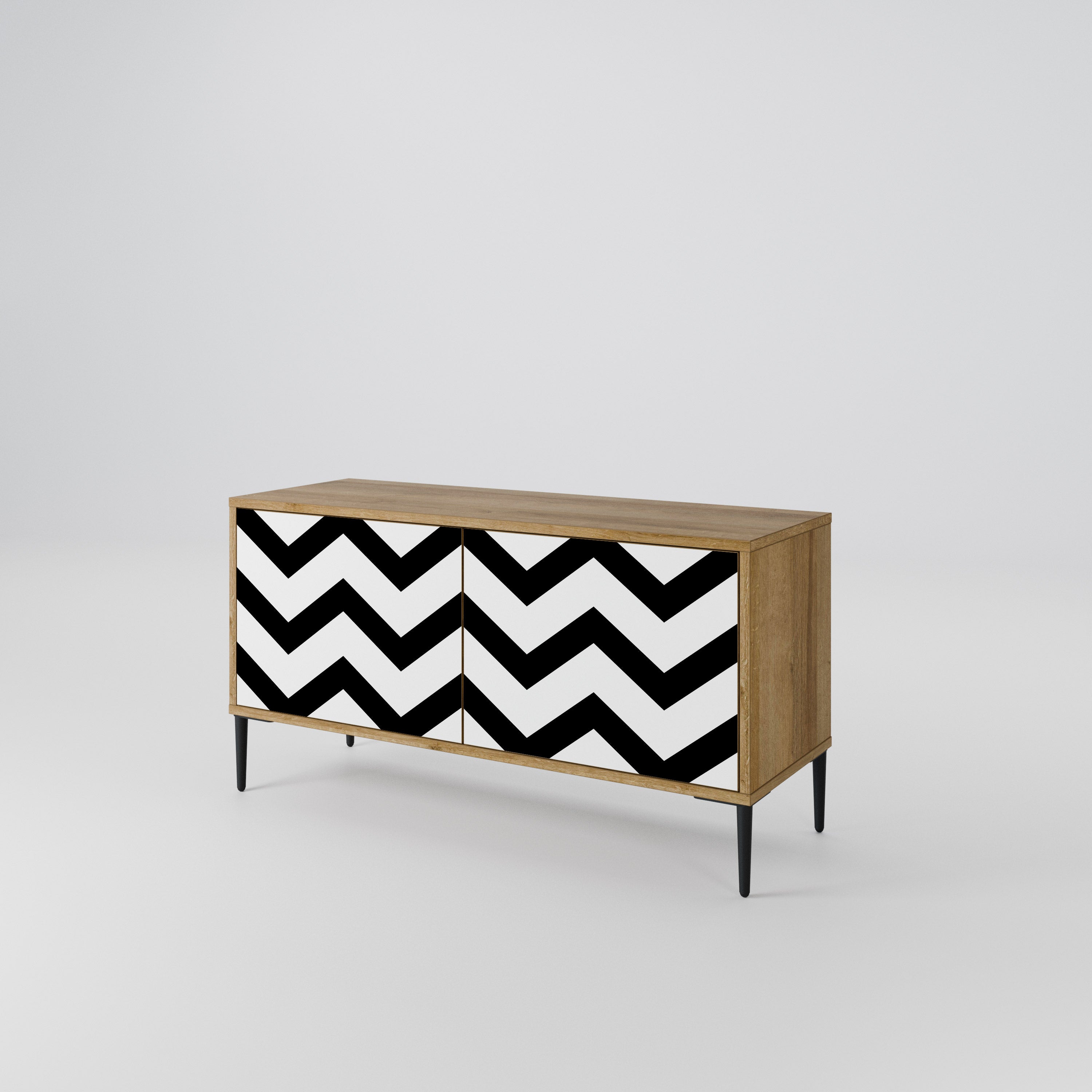 CLASSIC ZIG ZAG Compact 2-Door TV Cabinet