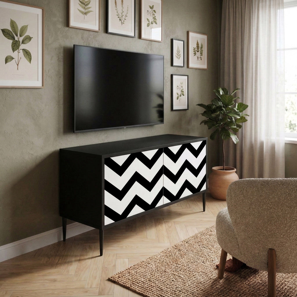 CLASSIC ZIG ZAG Compact 2-Door TV Cabinet