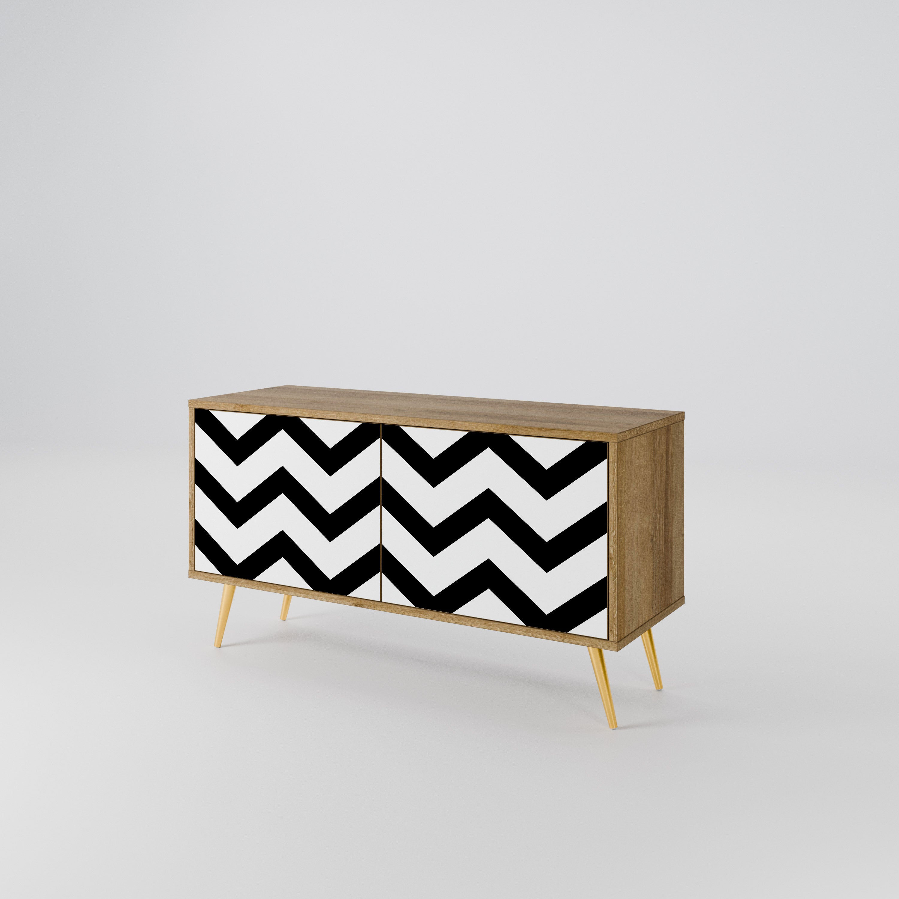 CLASSIC ZIG ZAG Compact 2-Door TV Cabinet