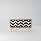 CLASSIC ZIG ZAG Compact 2-Door TV Cabinet