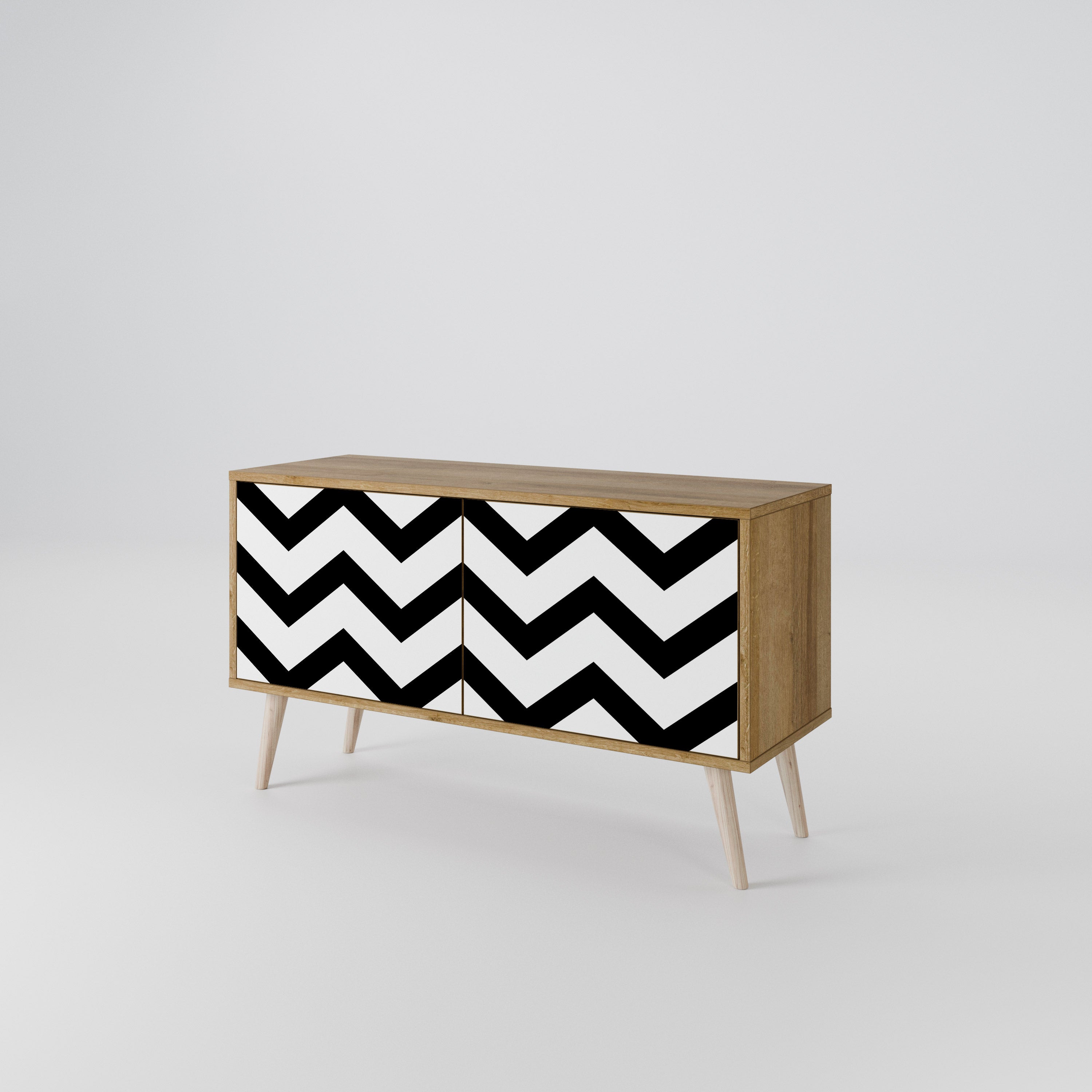 CLASSIC ZIG ZAG Compact 2-Door TV Cabinet
