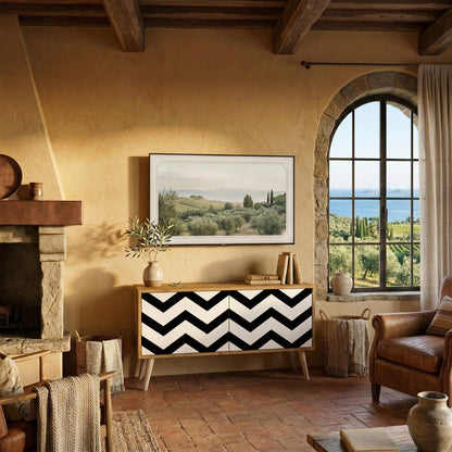CLASSIC ZIG ZAG Compact 2-Door TV Cabinet