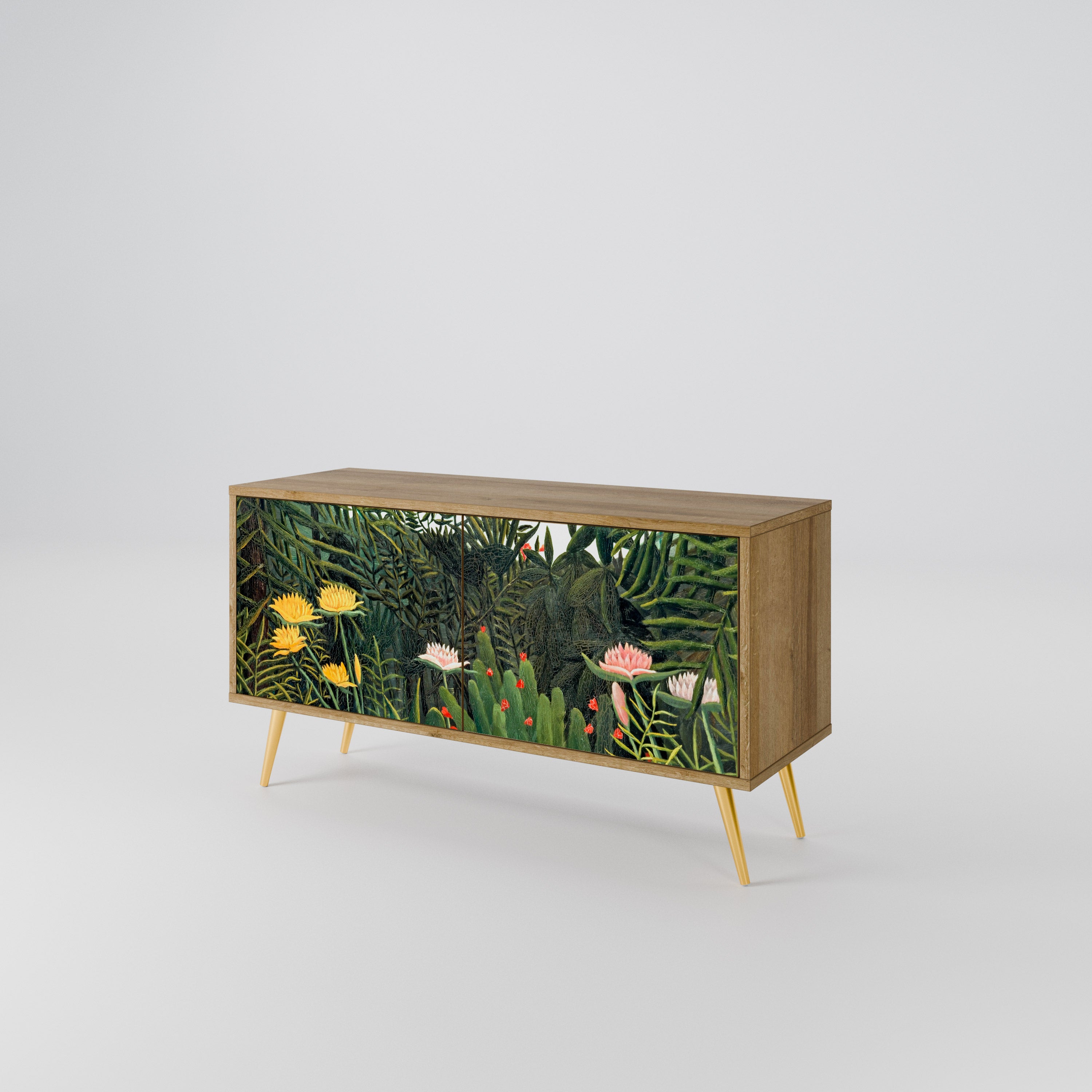 VIRGIN FOREST WITH SUNSET Compact 2-Door TV Cabinet