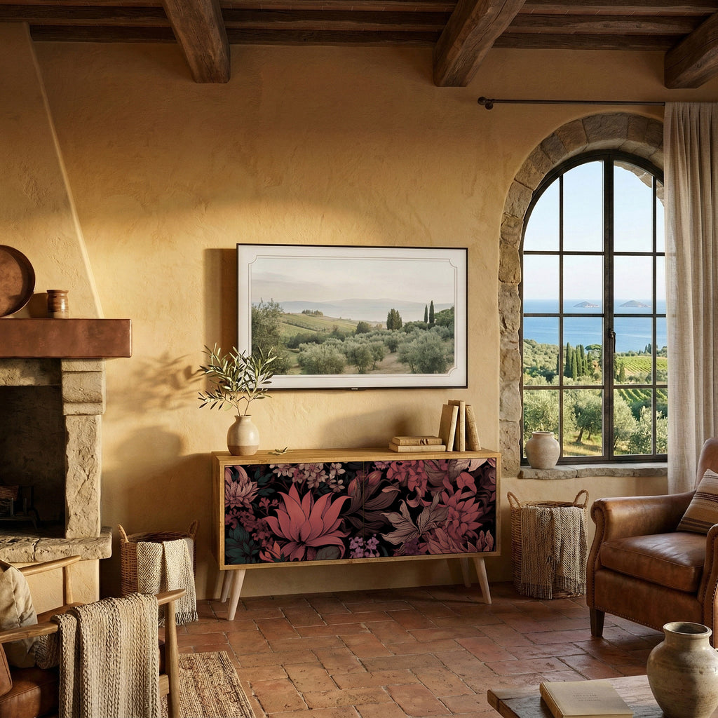 FLORAL WHISPER Compact 2-Door TV Cabinet