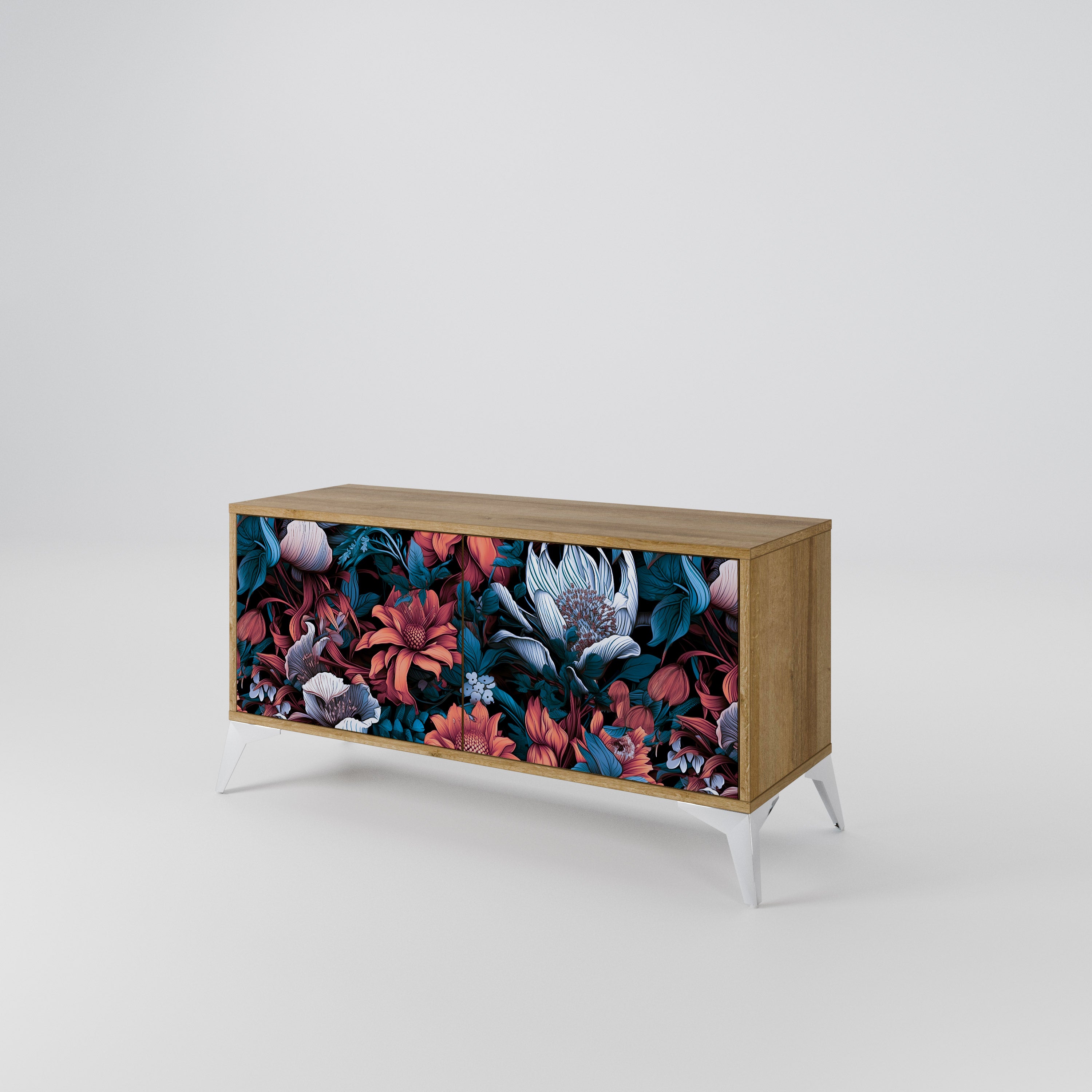 ETHEREAL BLOSSOMS Compact 2-Door TV Cabinet