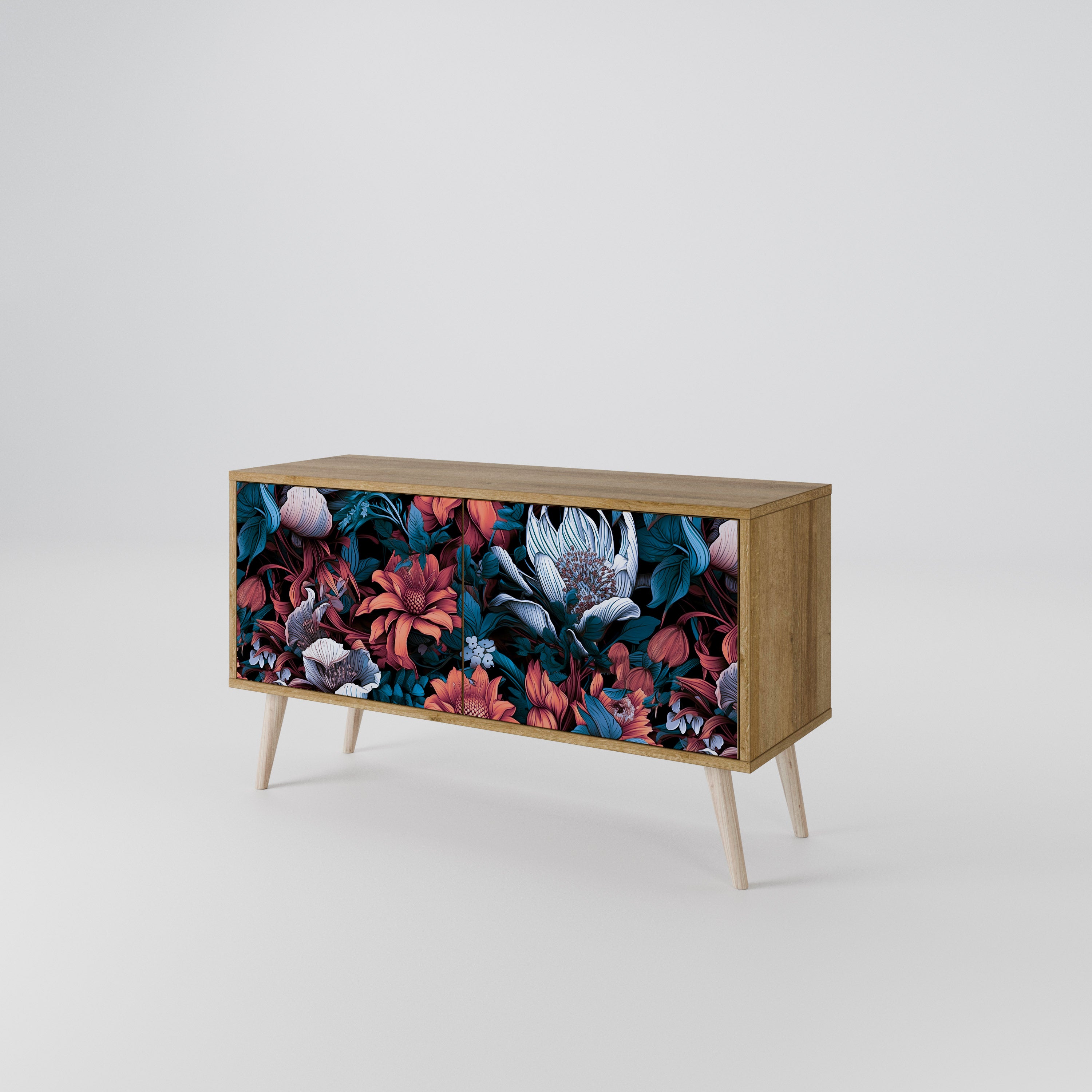 ETHEREAL BLOSSOMS Compact 2-Door TV Cabinet
