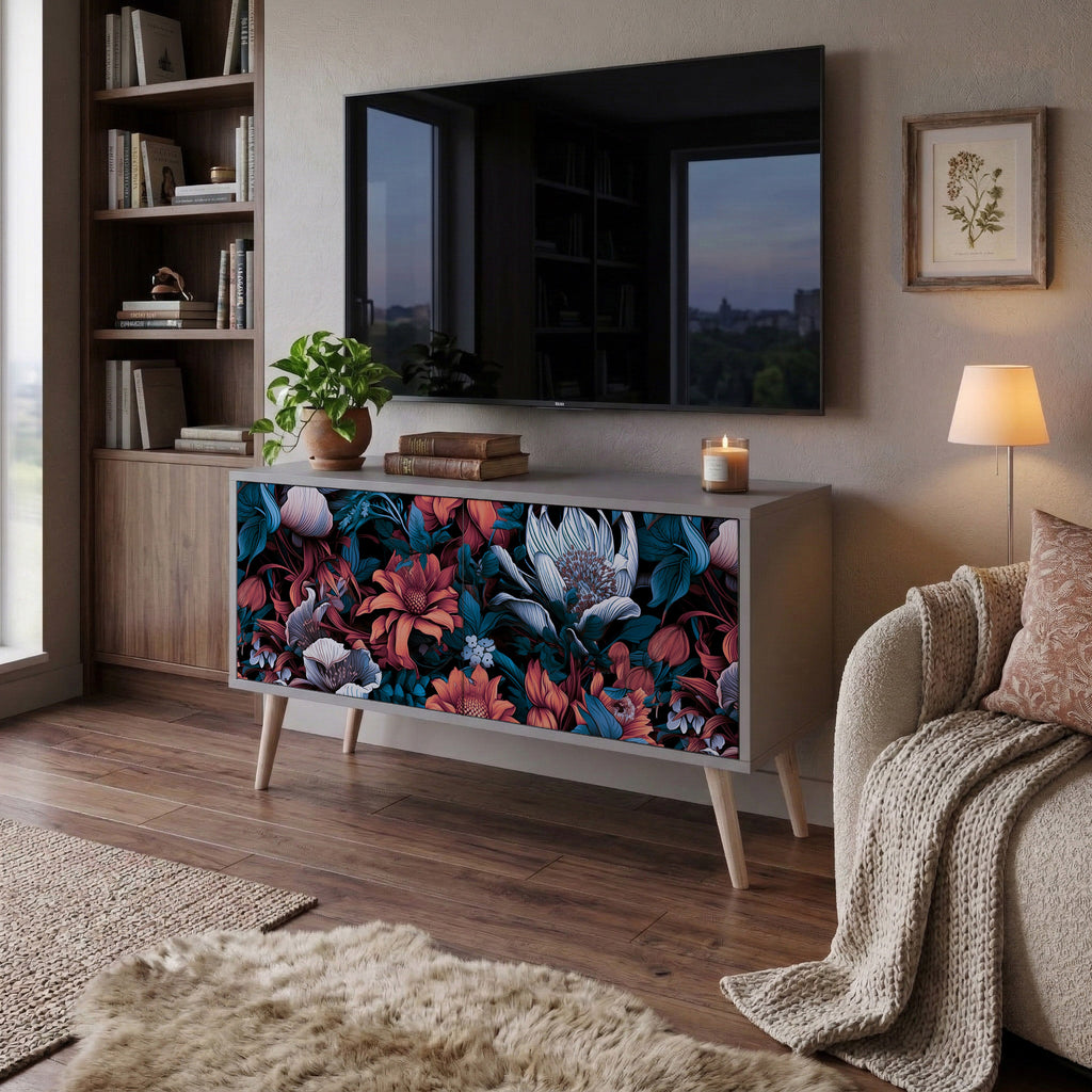 ETHEREAL BLOSSOMS Compact 2-Door TV Cabinet