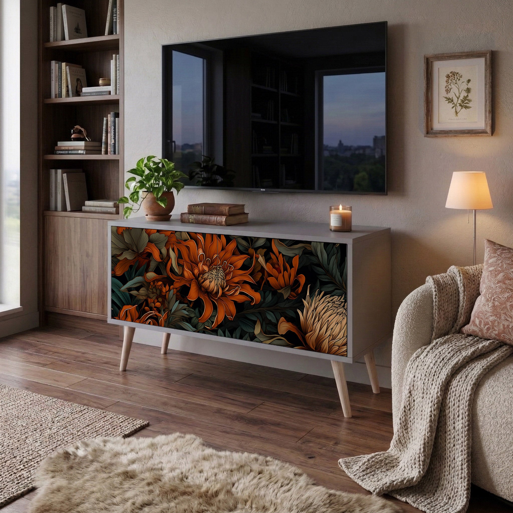 DAWN BLOOM Compact 2-Door TV Cabinet