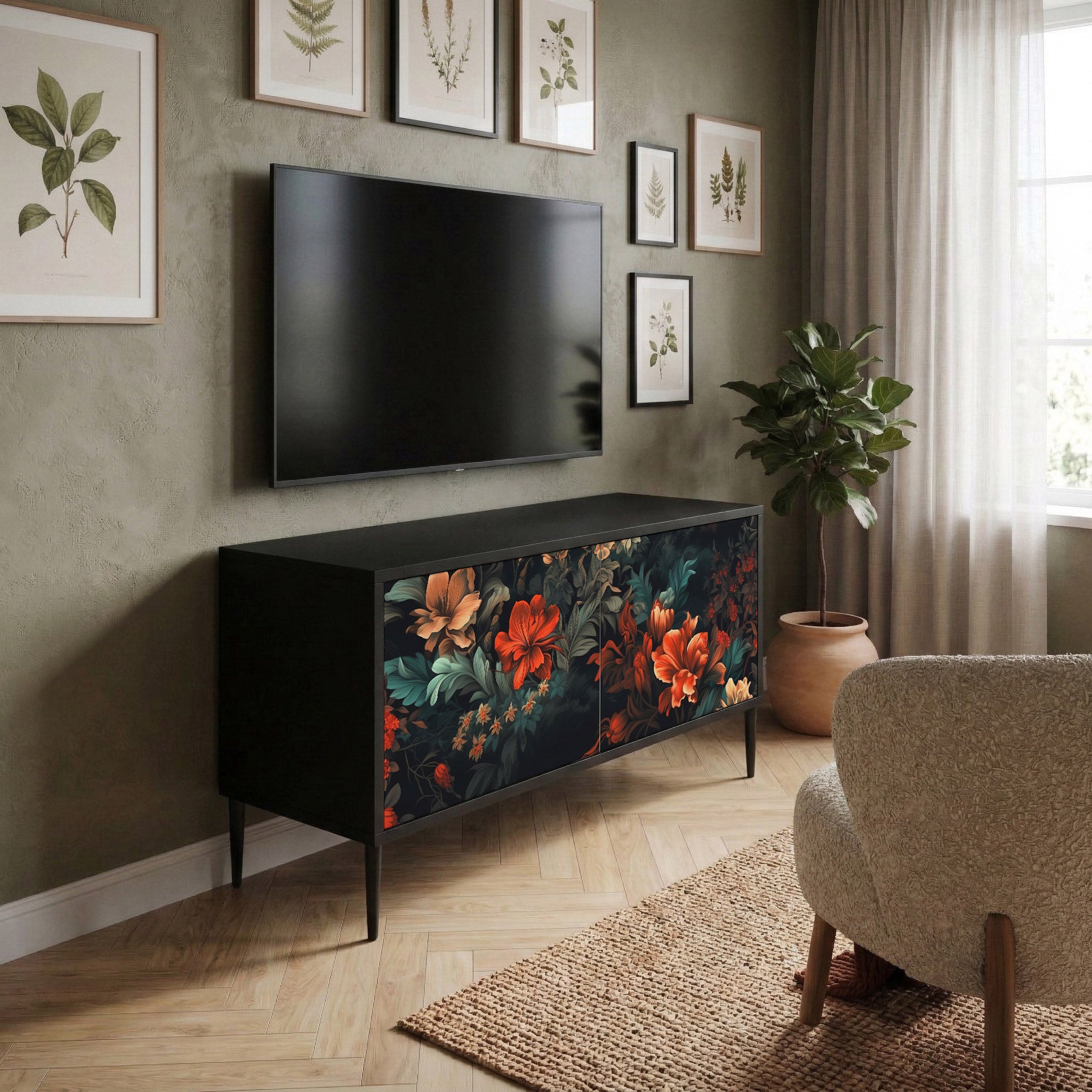 IMAGINARY BLOSSOM Compact 2-Door TV Cabinet