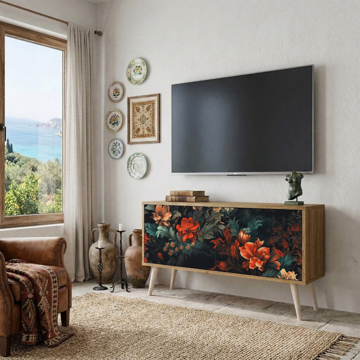 IMAGINARY BLOSSOM Compact 2-Door TV Cabinet