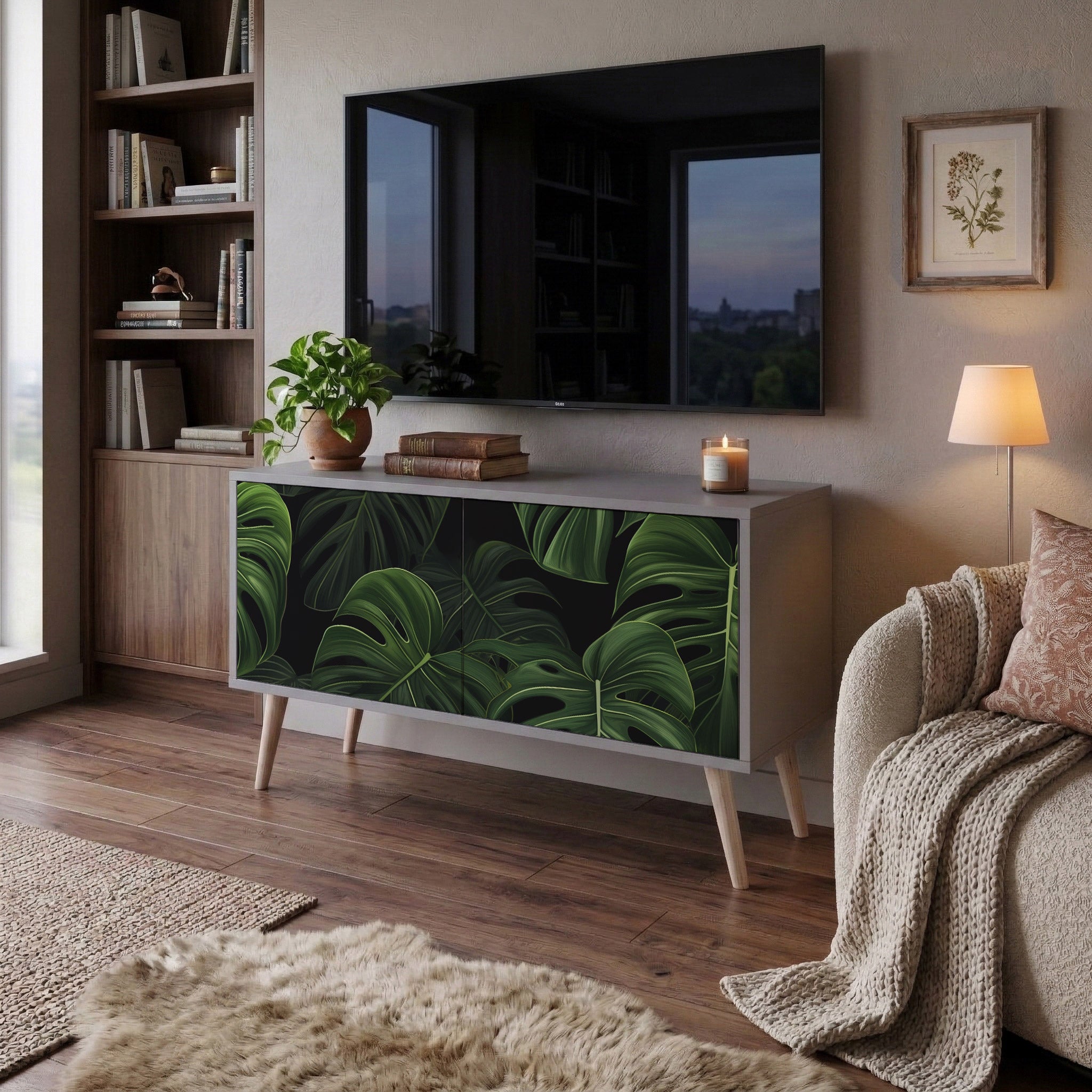 INFINITE MONSTERA Compact 2-Door TV Cabinet