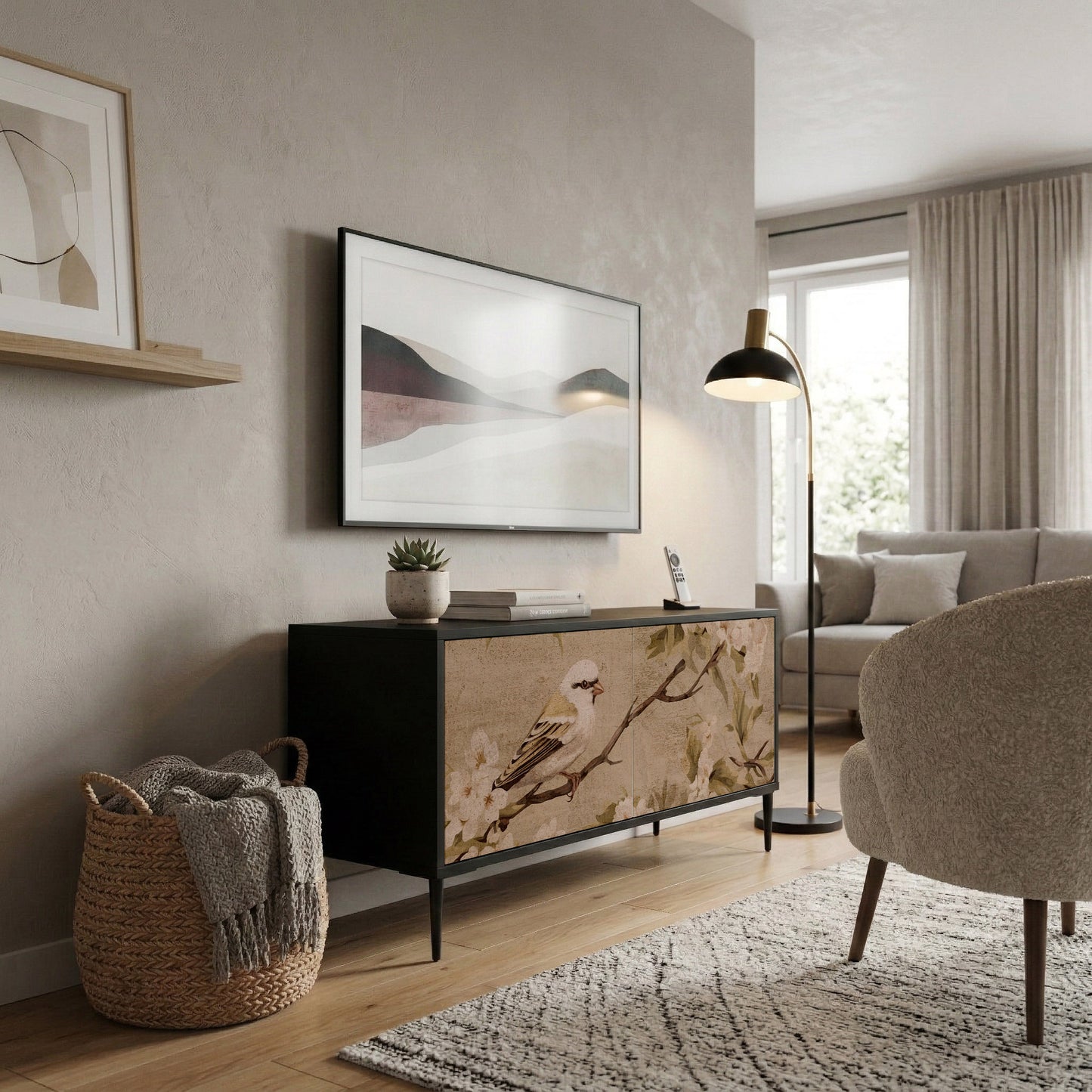 PETAL DISTINGUISH Compact 2-Door TV Cabinet