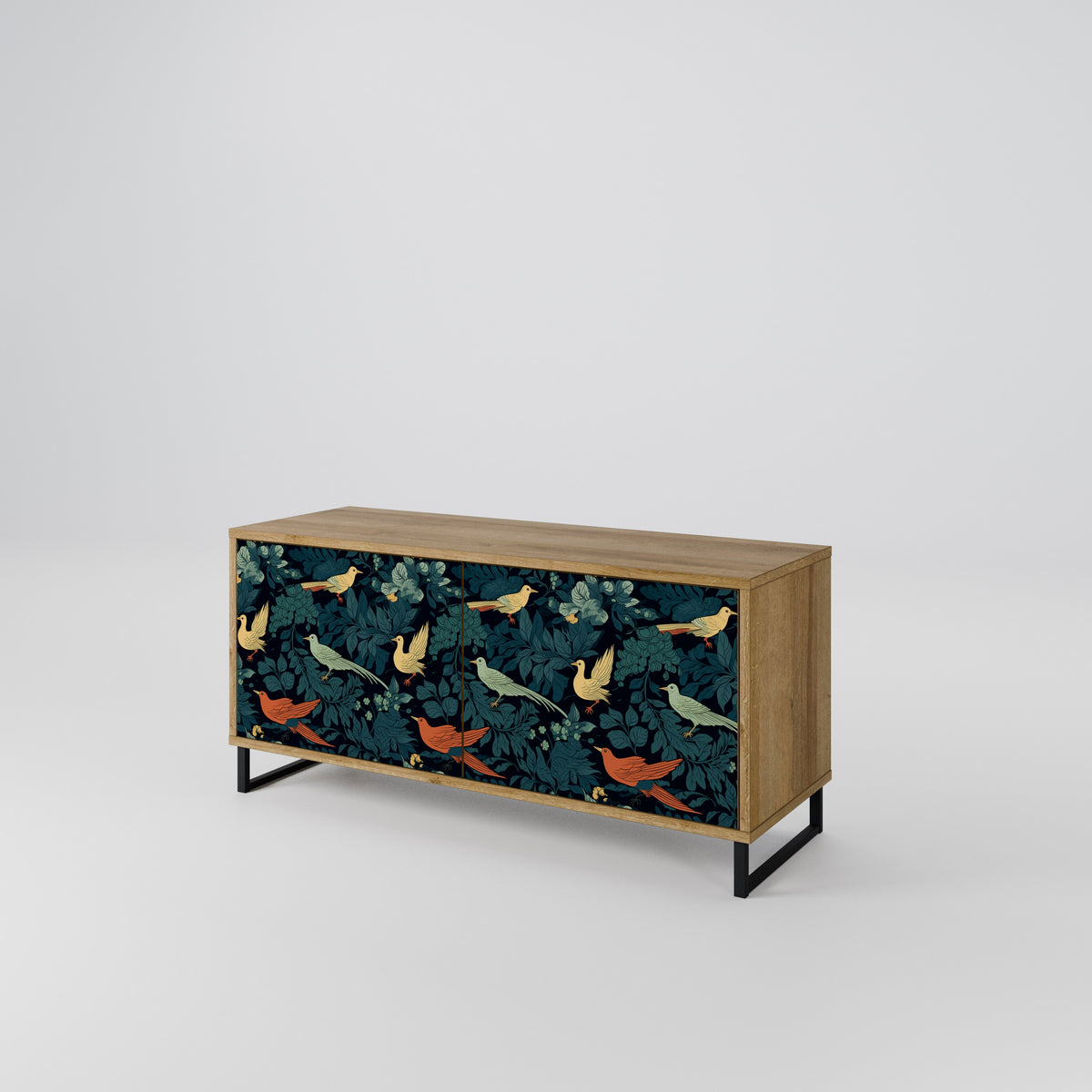 FOWL ORNAMENT Compact 2-Door TV Cabinet