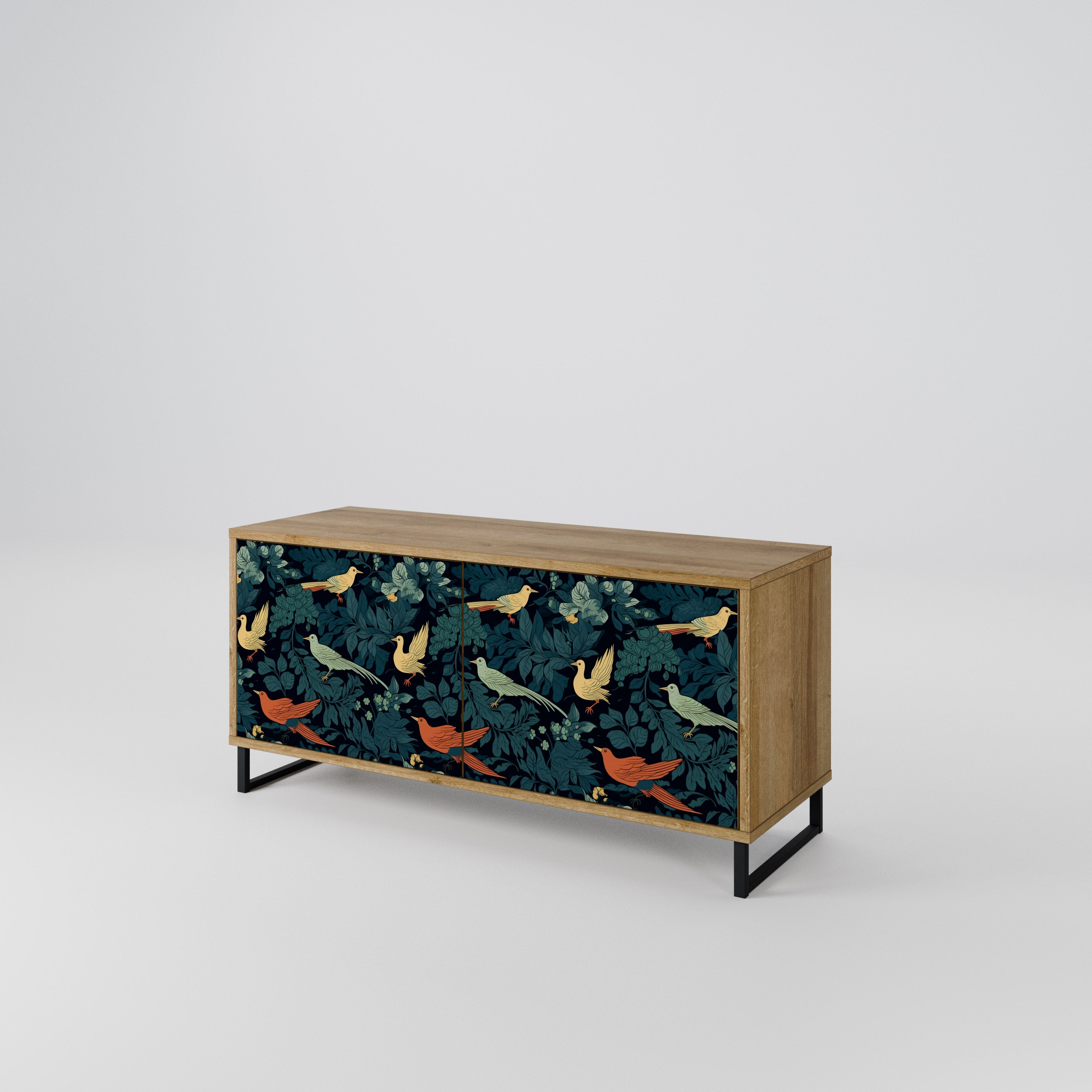 FOWL ORNAMENT Compact 2-Door TV Cabinet
