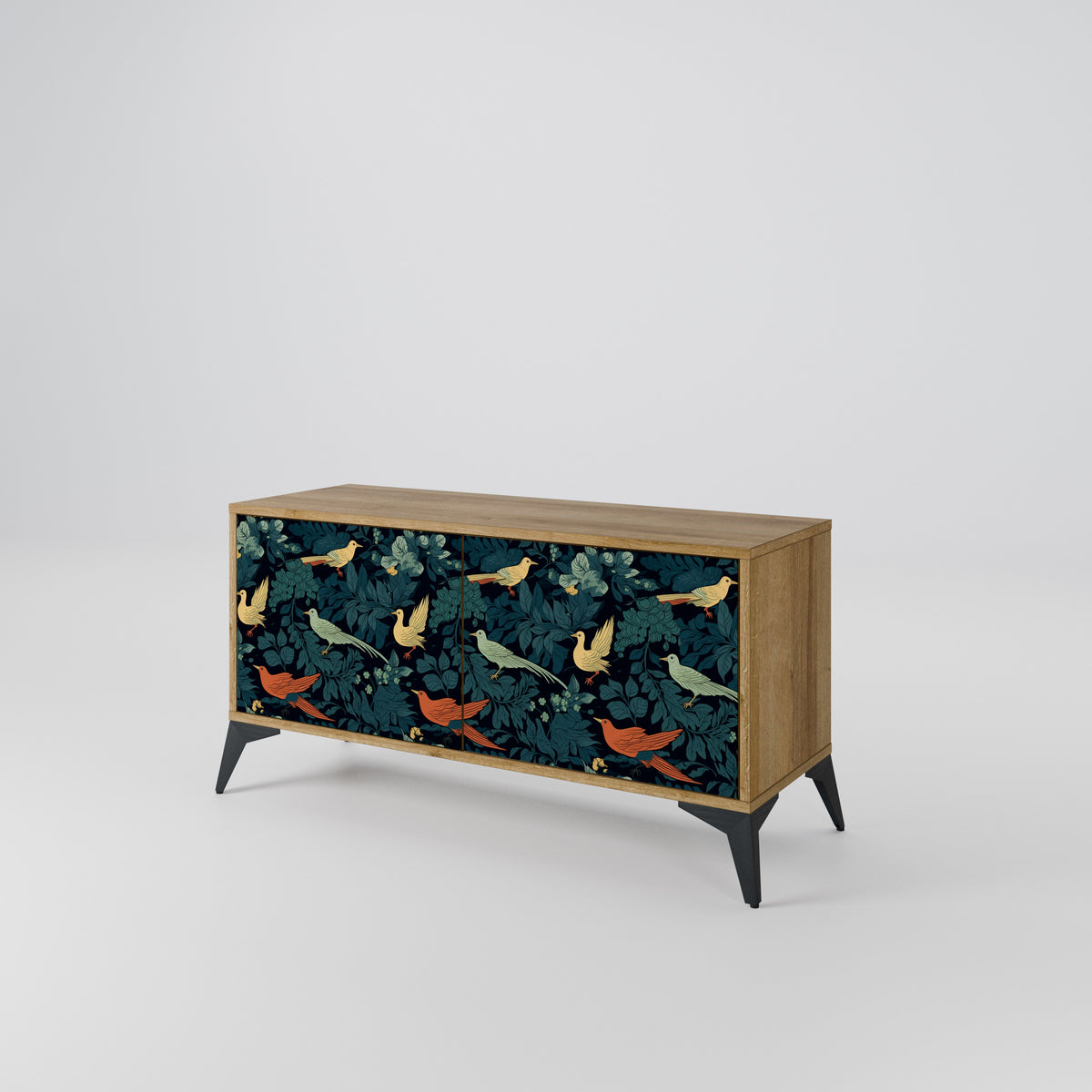 FOWL ORNAMENT Compact 2-Door TV Cabinet