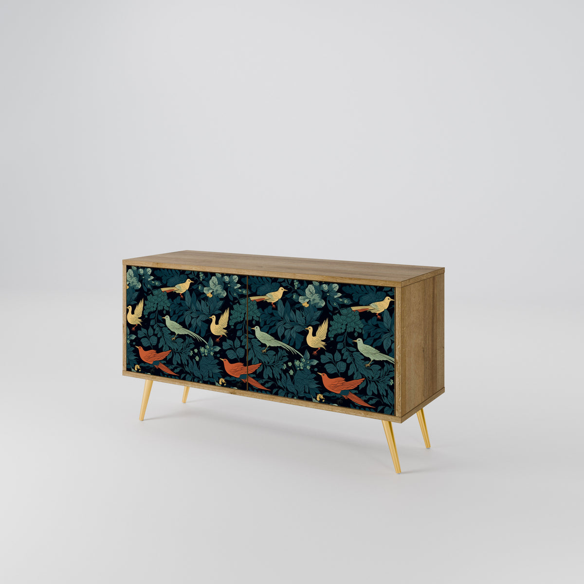 FOWL ORNAMENT Compact 2-Door TV Cabinet