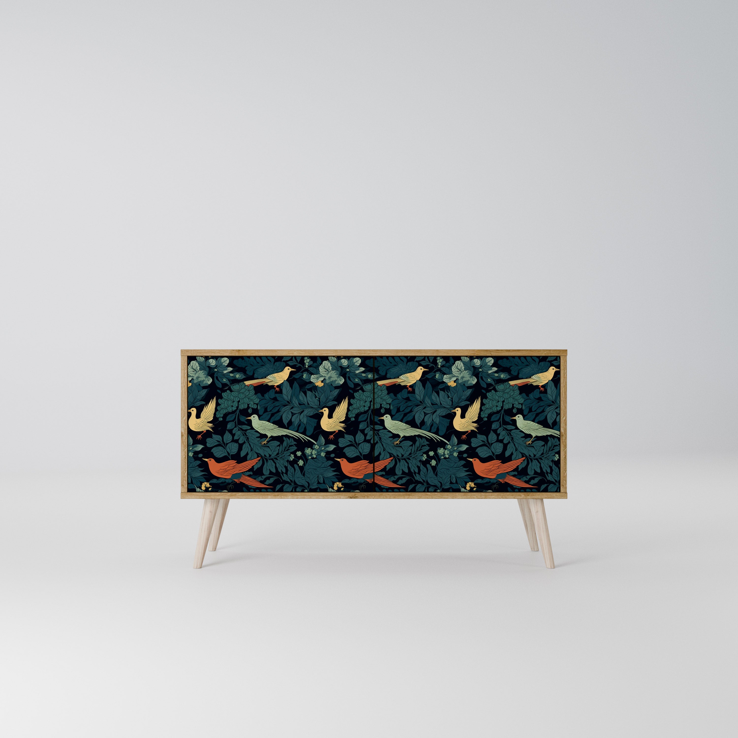 FOWL ORNAMENT Compact 2-Door TV Cabinet