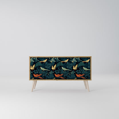 FOWL ORNAMENT Compact 2-Door TV Cabinet