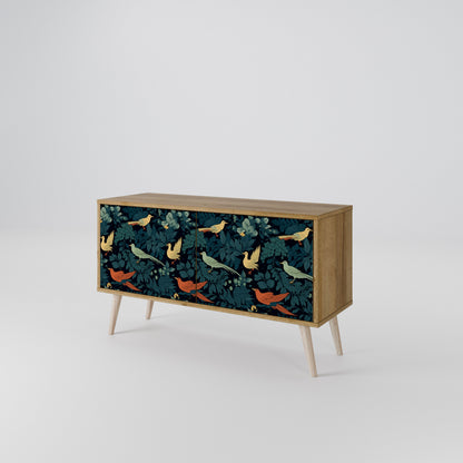 FOWL ORNAMENT Compact 2-Door TV Cabinet
