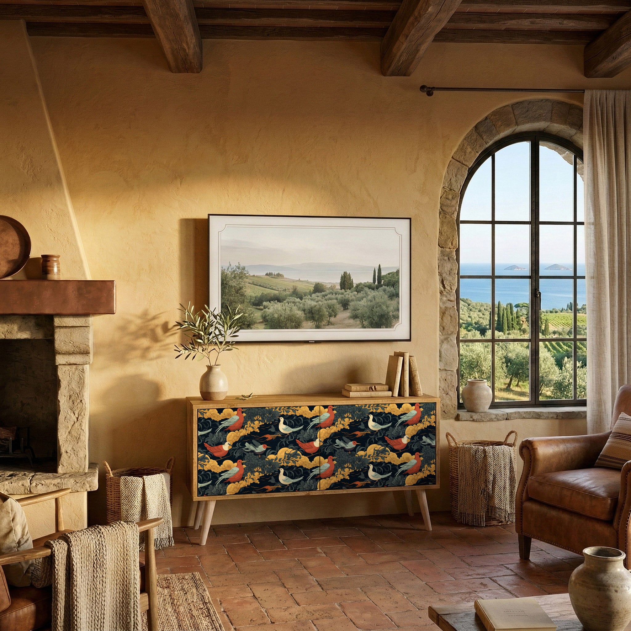 FOWLY DAZE Compact 2-Door TV Cabinet