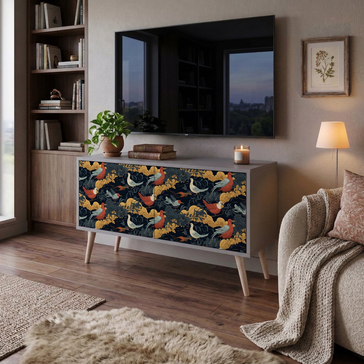 FOWLY DAZE Compact 2-Door TV Cabinet