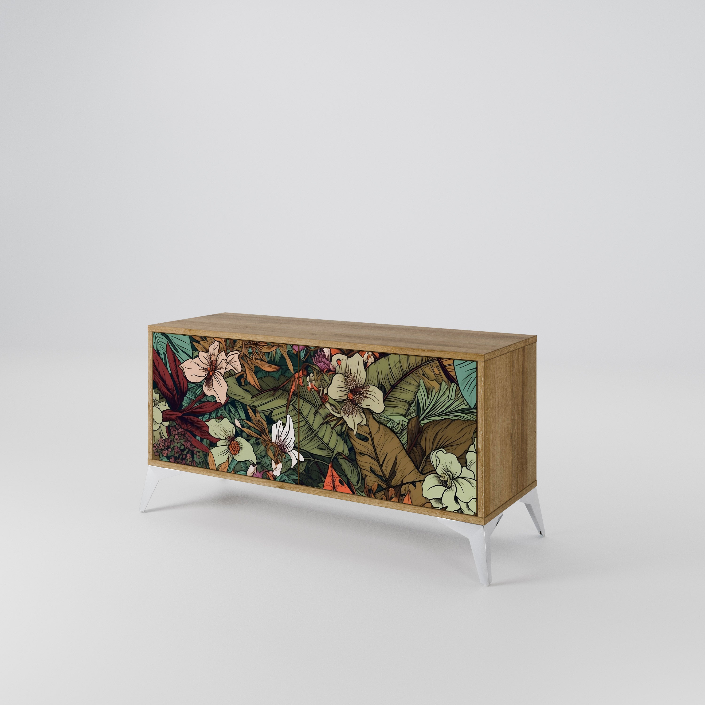 BOTANICAL EMERGENCE Compact 2-Door TV Cabinet