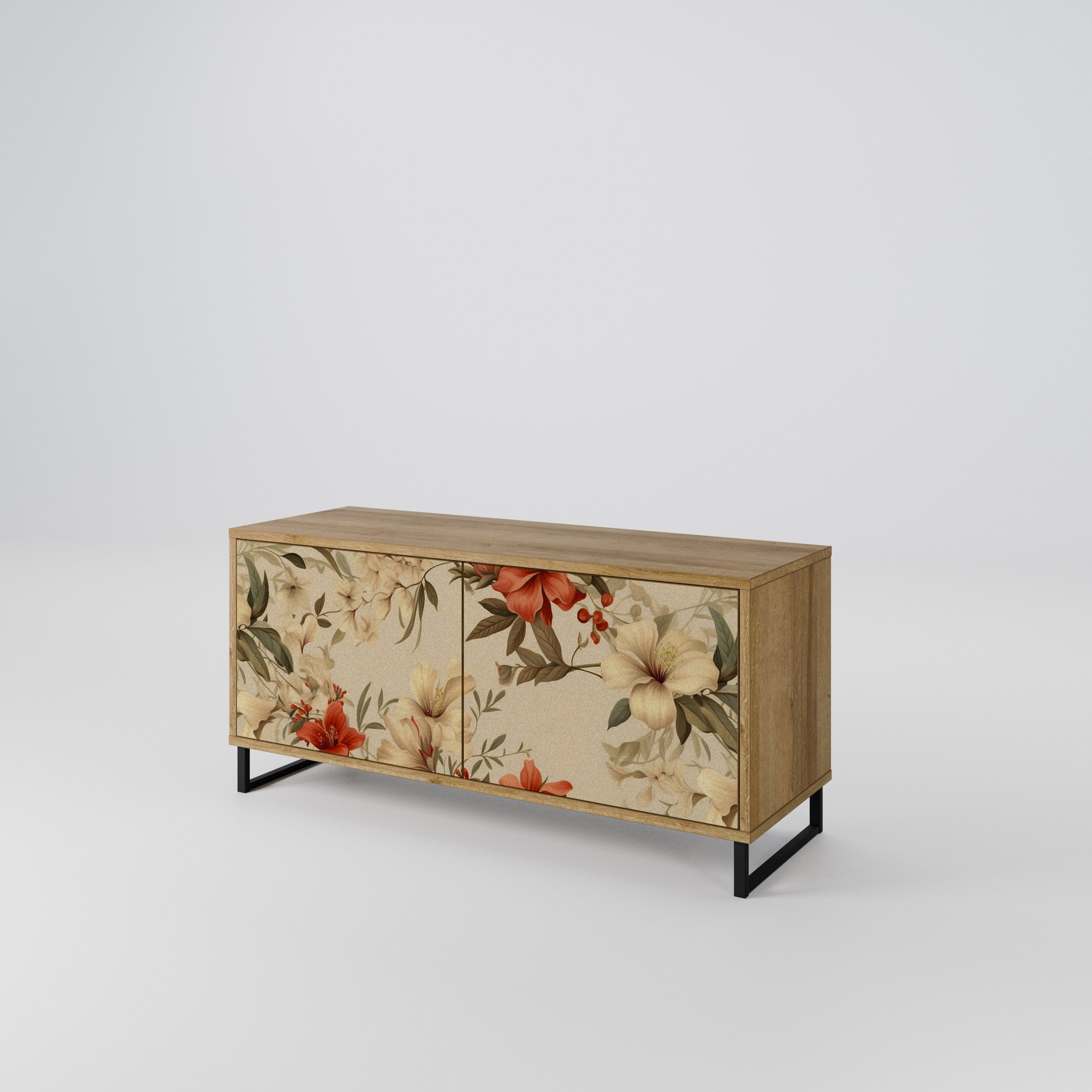 BLOOMING HARMONY Compact 2-Door TV Cabinet