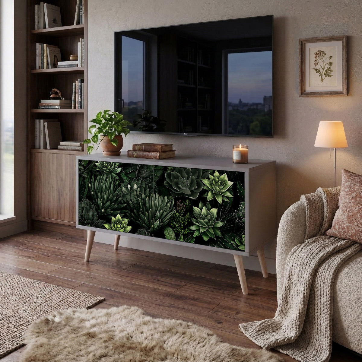 SUCCULENT JUNGLE Compact 2-Door TV Cabinet