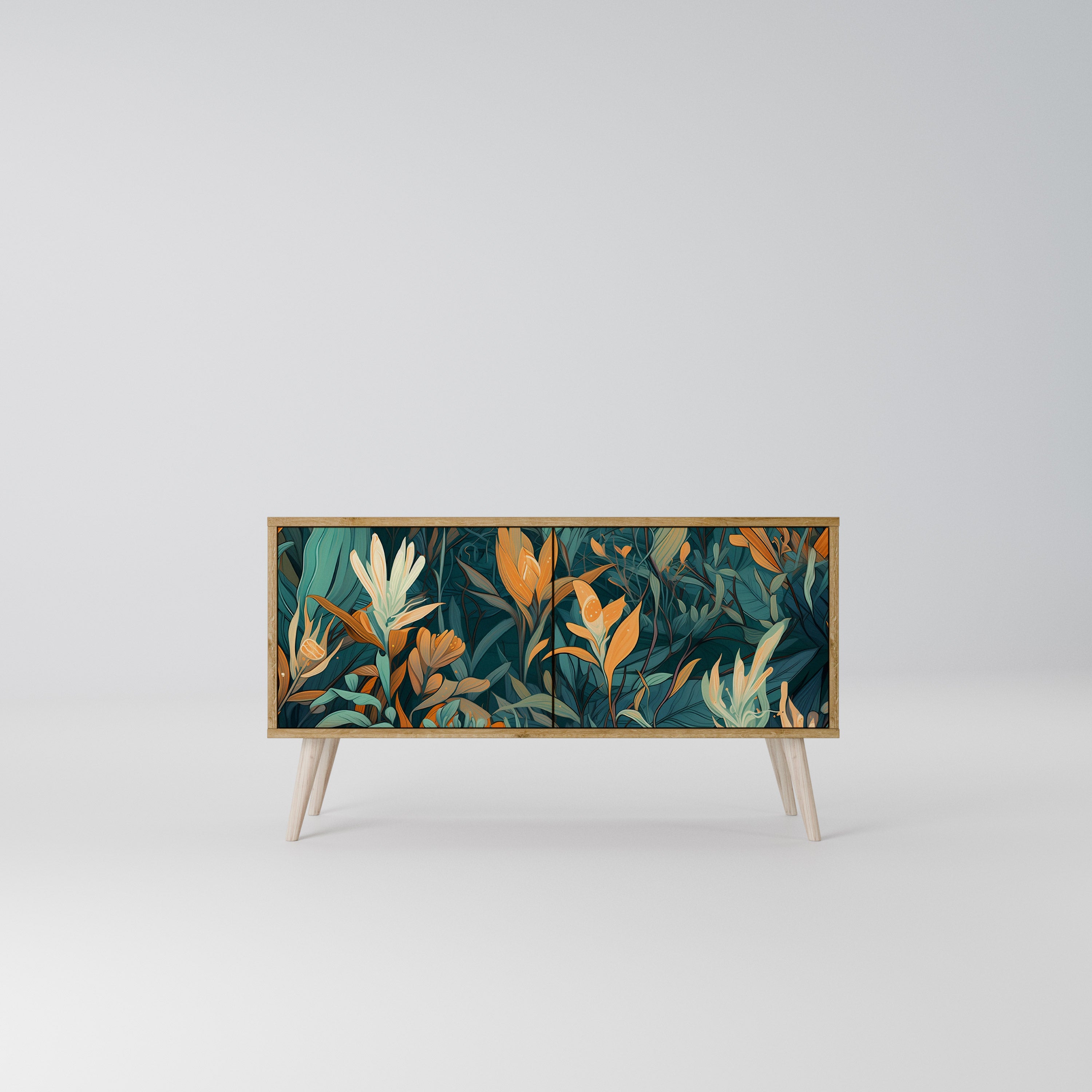 FLORAL SERENITY Compact 2-Door TV Cabinet
