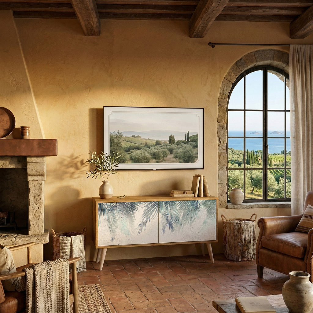 PALM VEIL Compact 2-Door TV Cabinet