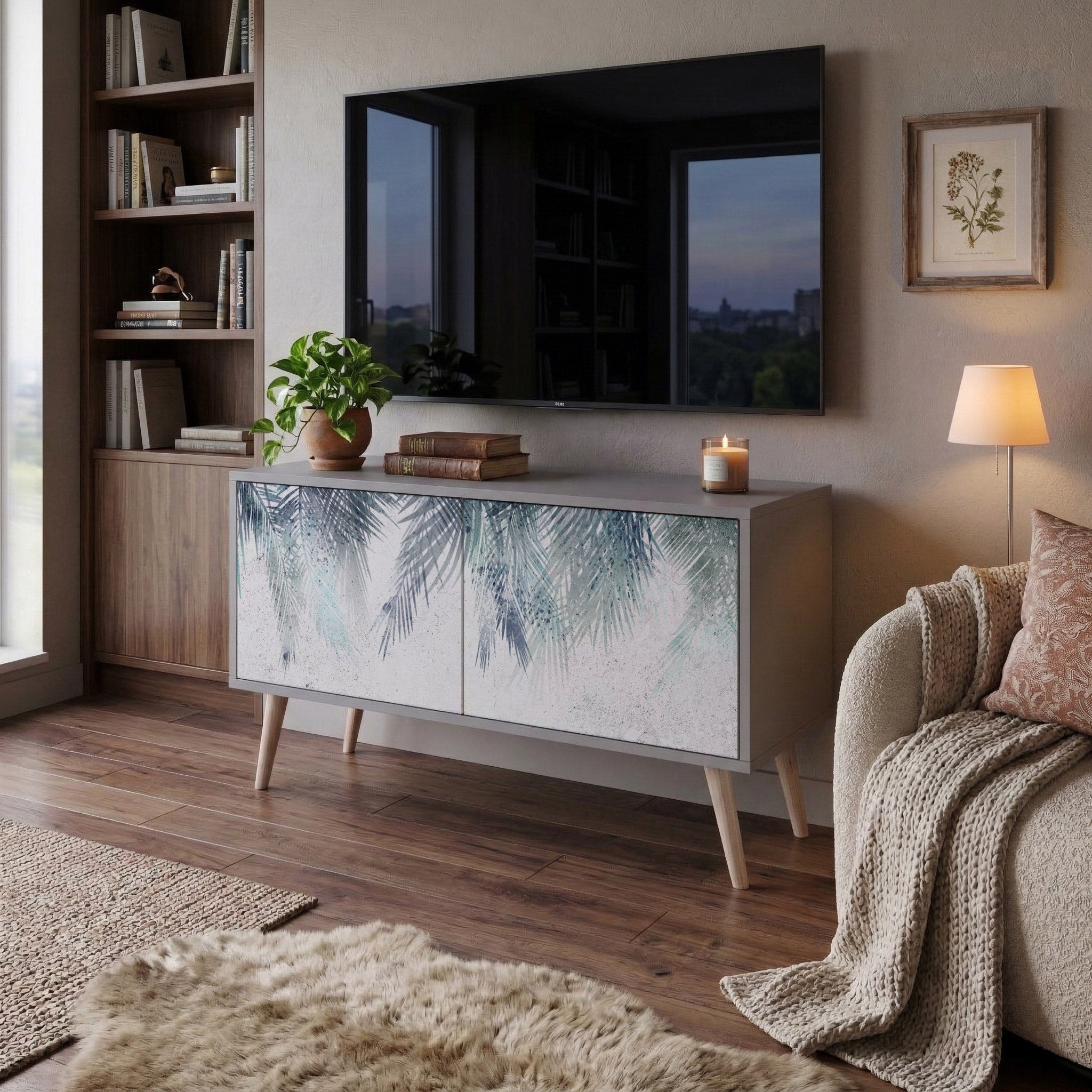 PALM VEIL Compact 2-Door TV Cabinet