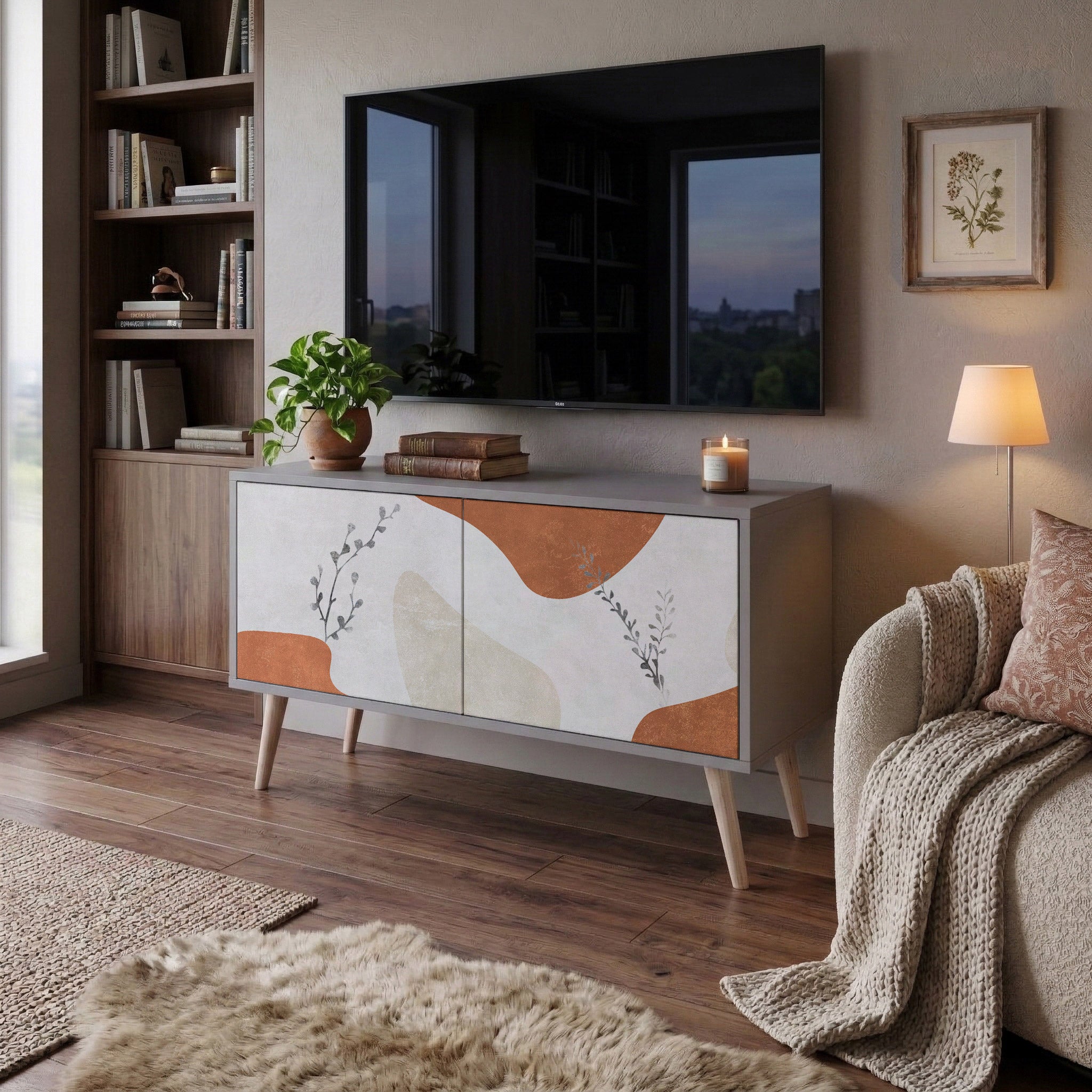TRANQUIL TWIG Compact 2-Door TV Cabinet