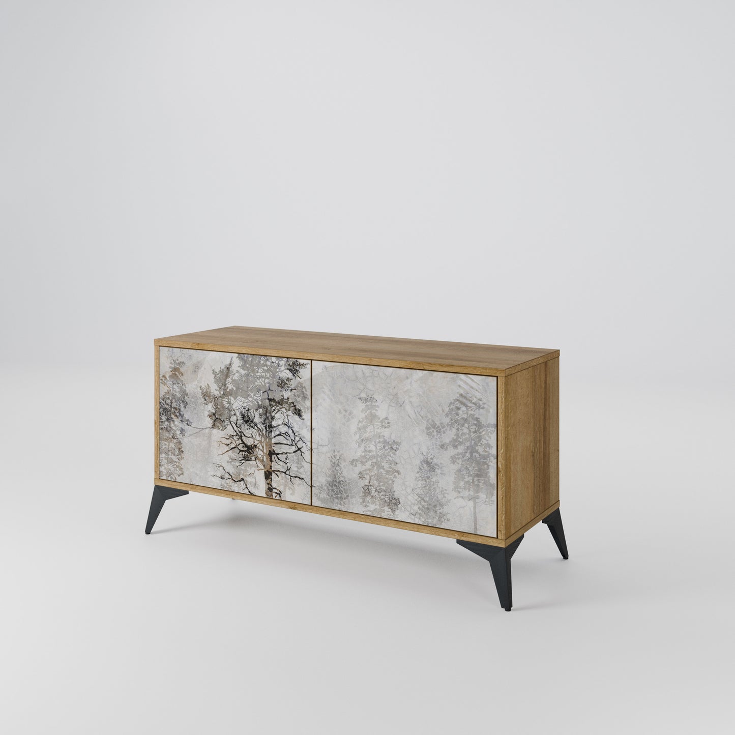 FADE IN THE TREES Compact 2-Door TV Cabinet