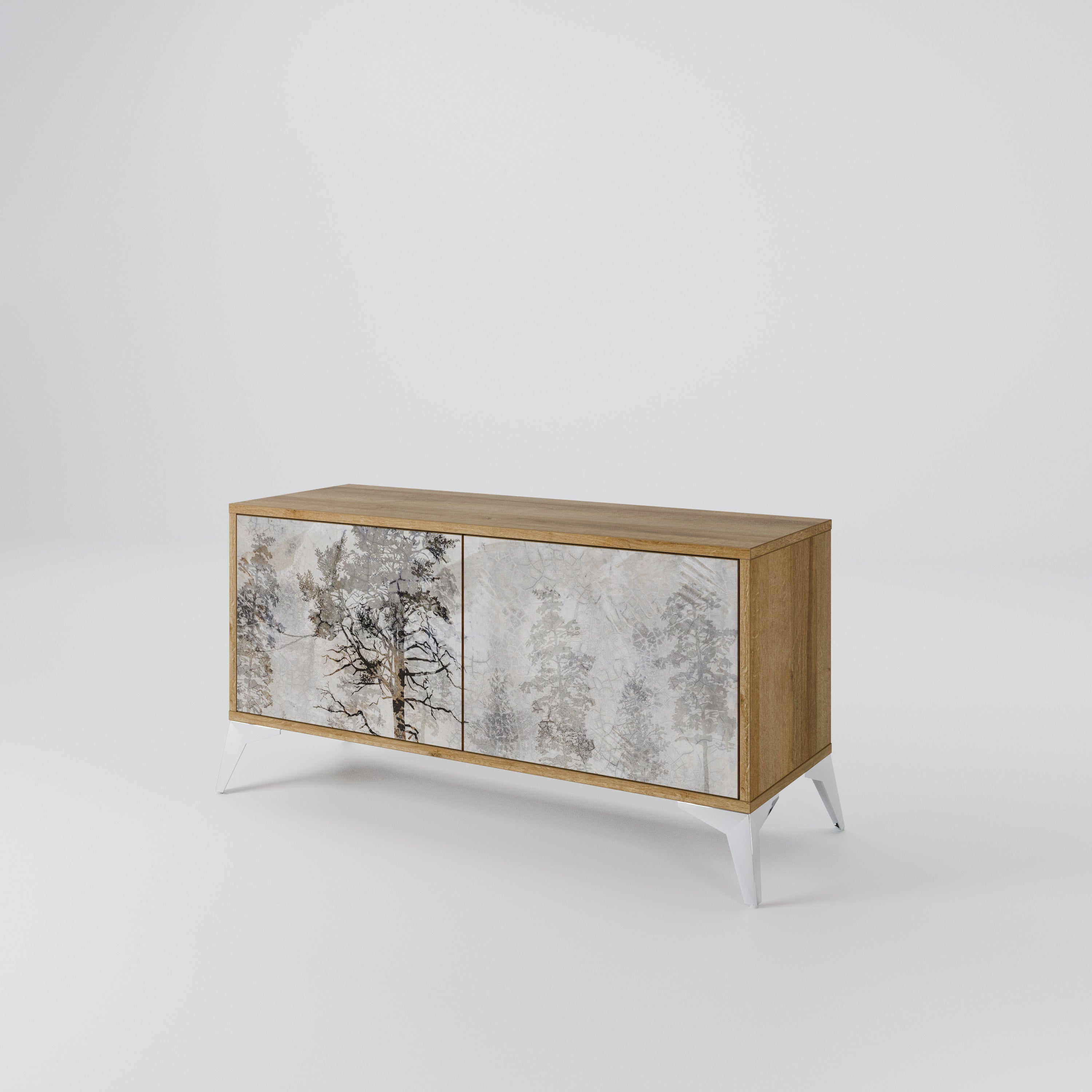 FADE IN THE TREES Compact 2-Door TV Cabinet