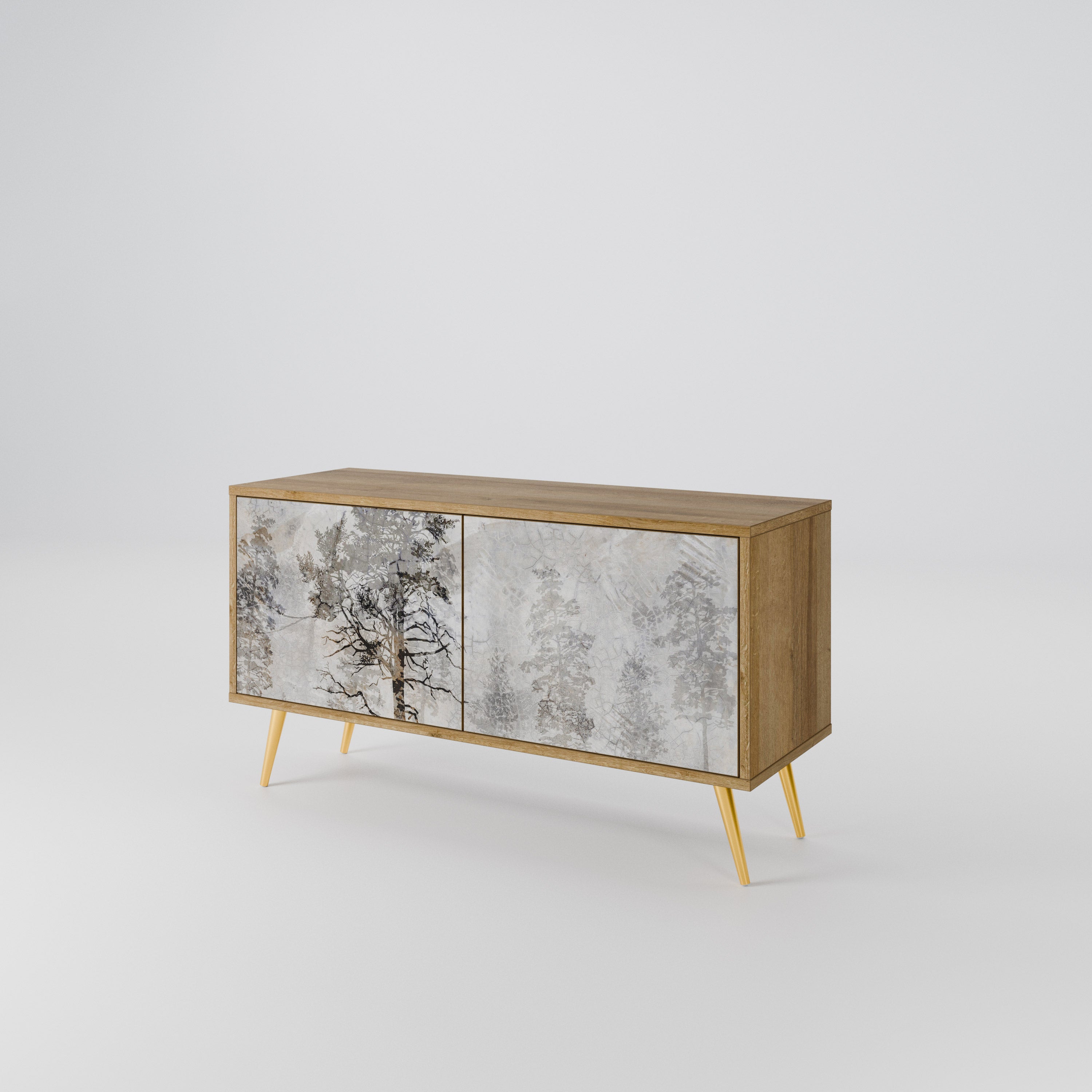 FADE IN THE TREES Compact 2-Door TV Cabinet