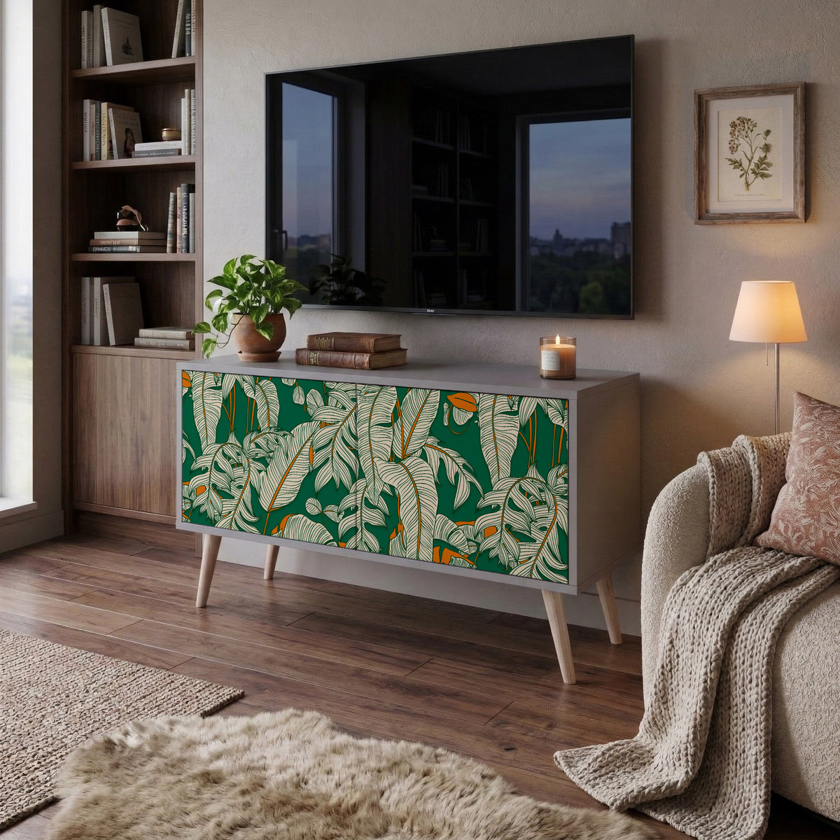 VERDANT PLEASURES Compact 2-Door TV Cabinet
