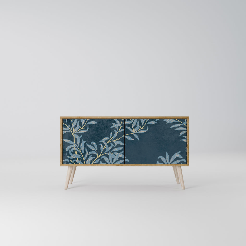 BLUE LEAVES Compact 2-Door TV Cabinet