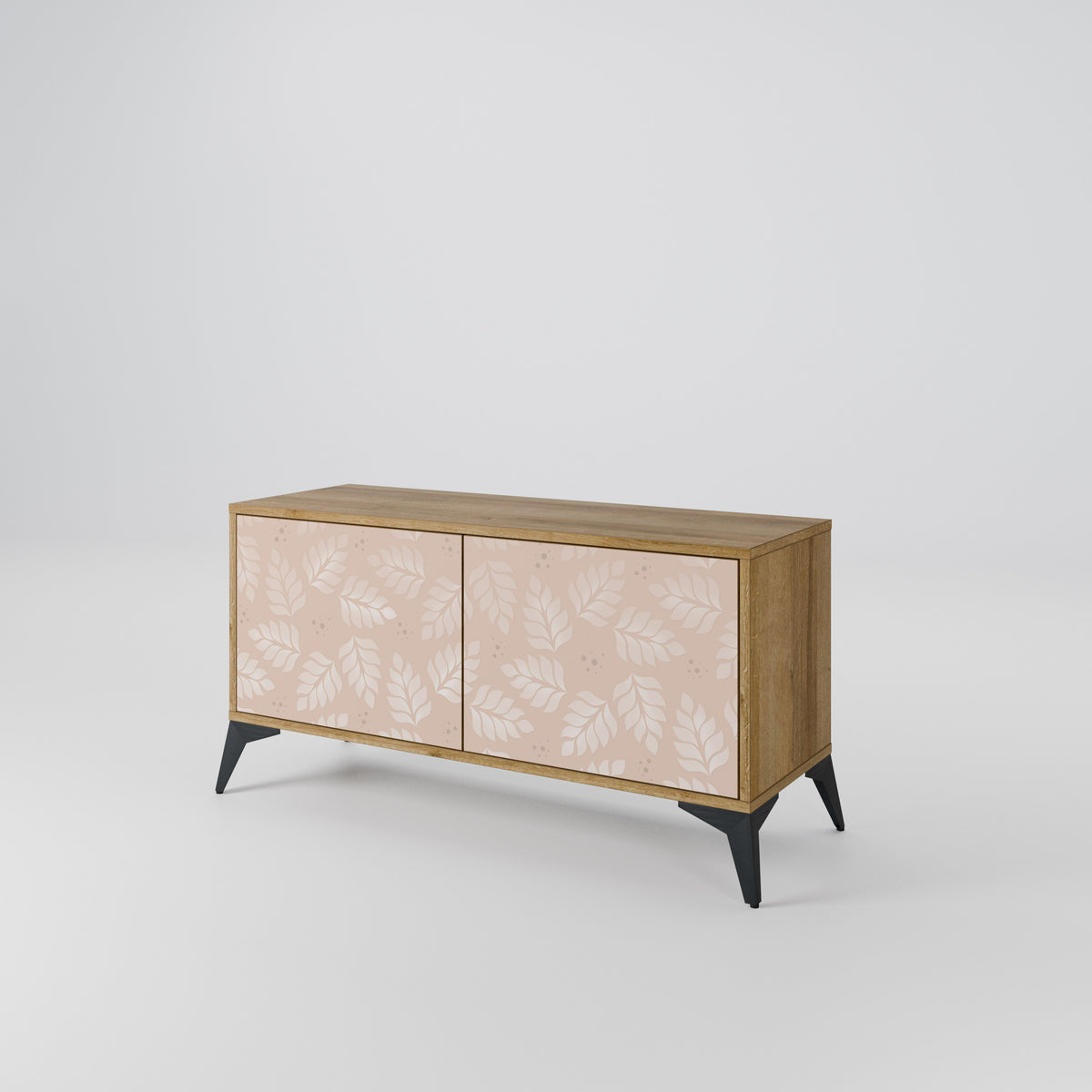 LEAVES ON BEIGE Compact 2-Door TV Cabinet