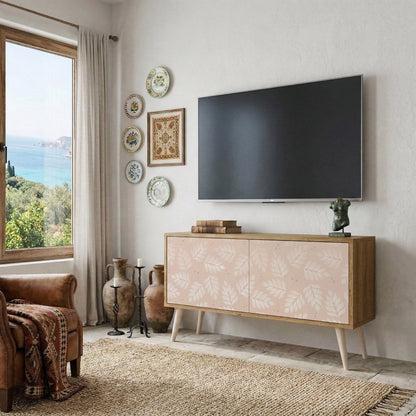LEAVES ON BEIGE Compact 2-Door TV Cabinet