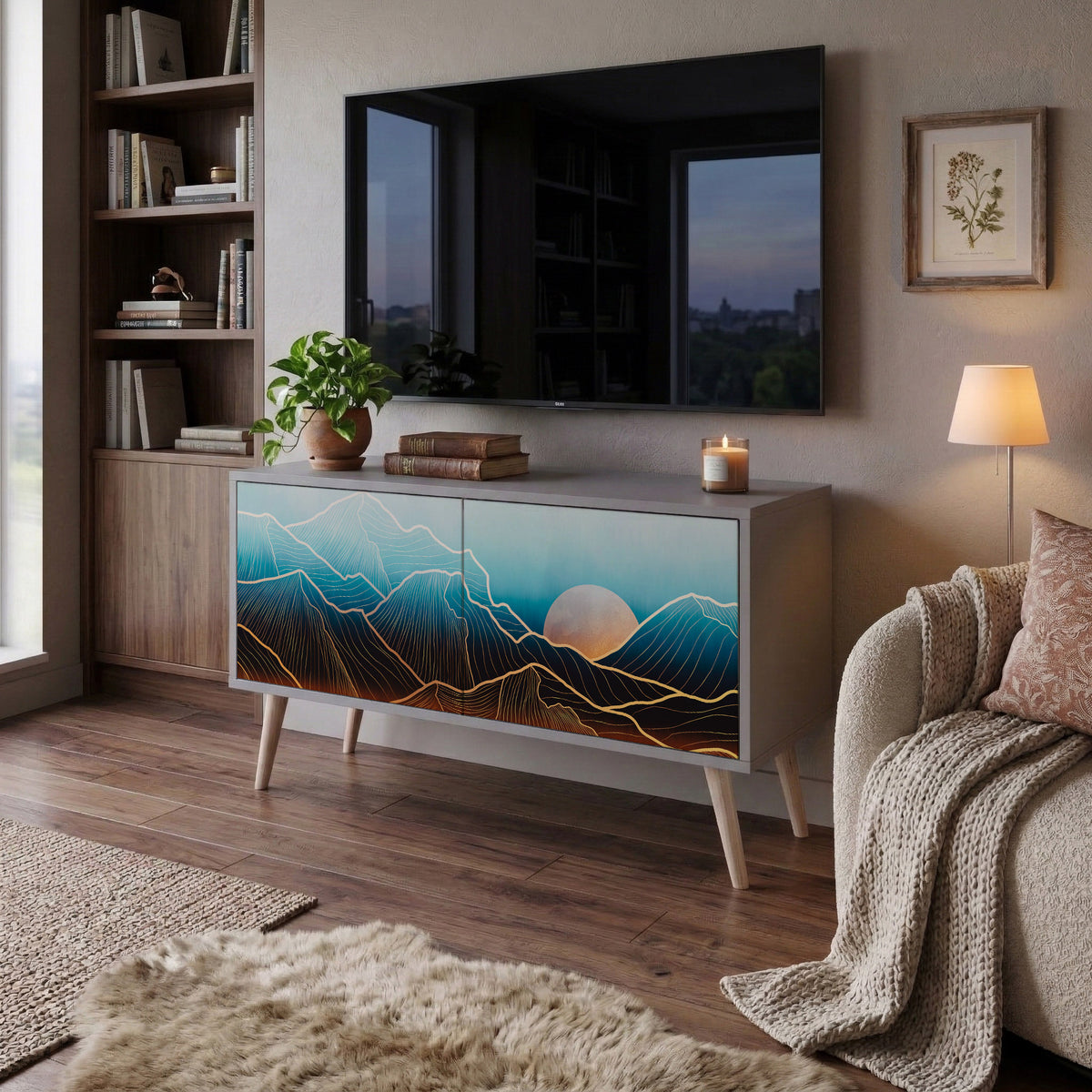 LUNAR SECRETS Compact 2-Door TV Cabinet