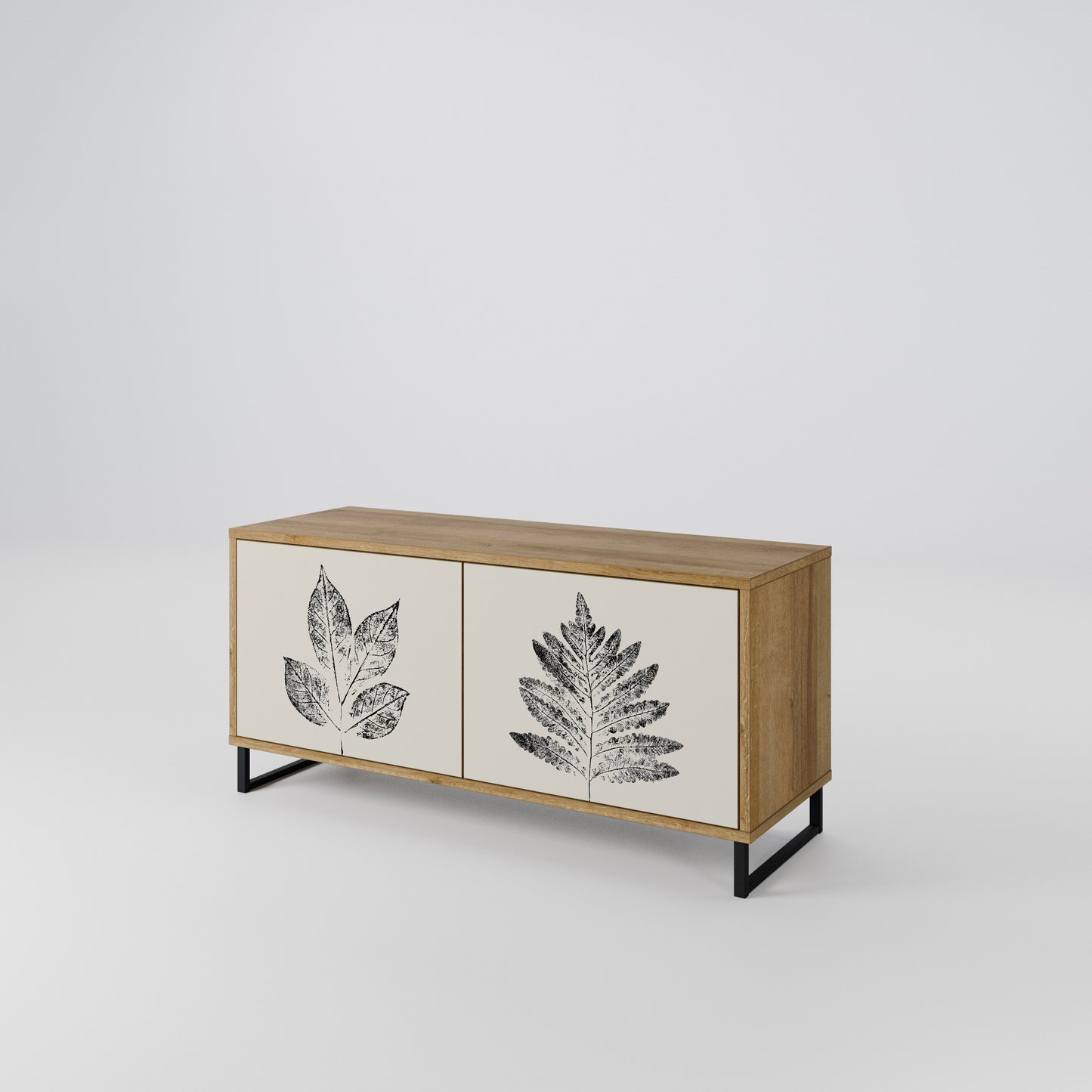 LEAFY STAMPS Compact 2-Door TV Cabinet