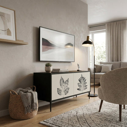 LEAFY STAMPS Compact 2-Door TV Cabinet
