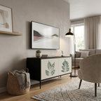 GREEN LEAFY STAMPS Compact 2-Door TV Cabinet