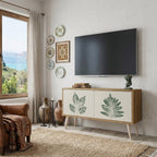 GREEN LEAFY STAMPS Compact 2-Door TV Cabinet