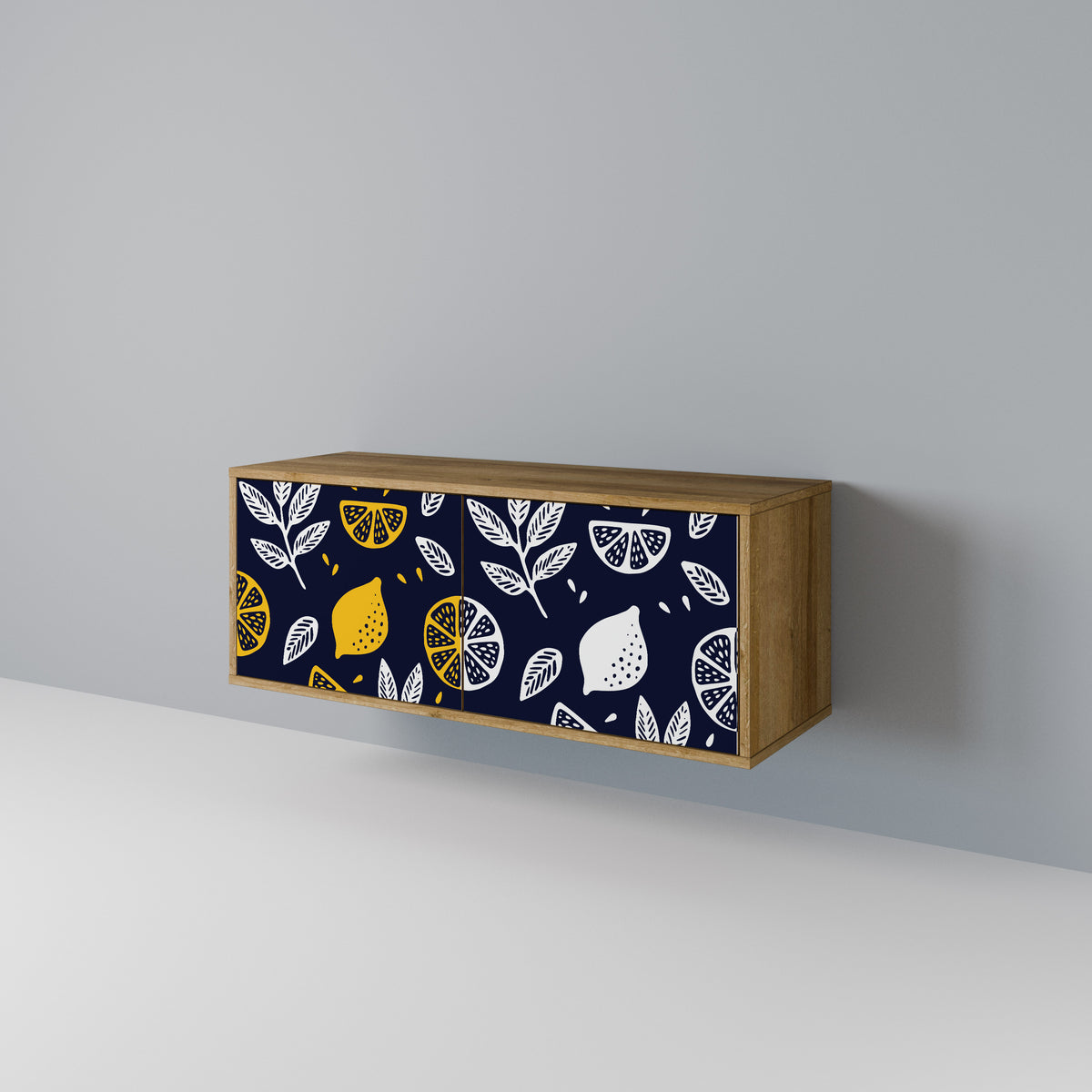 CITRUS BLACK AND WHITE Compact 2-Door TV Cabinet