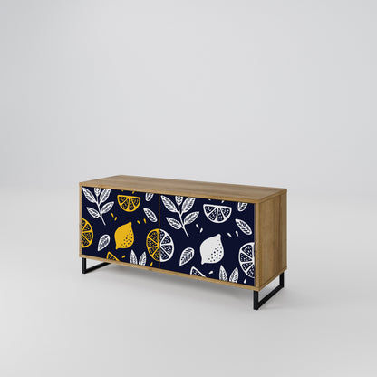 CITRUS BLACK AND WHITE Compact 2-Door TV Cabinet