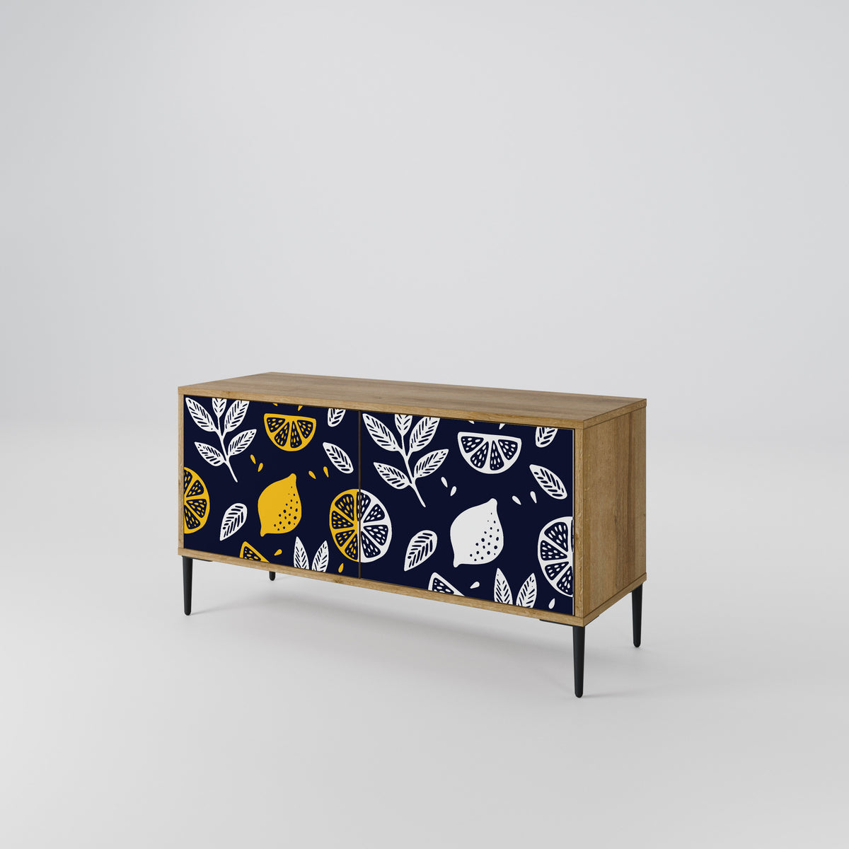 CITRUS BLACK AND WHITE Compact 2-Door TV Cabinet