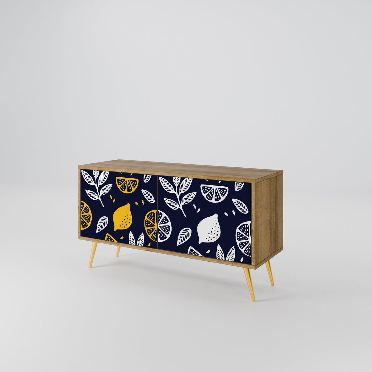 CITRUS BLACK AND WHITE Compact 2-Door TV Cabinet