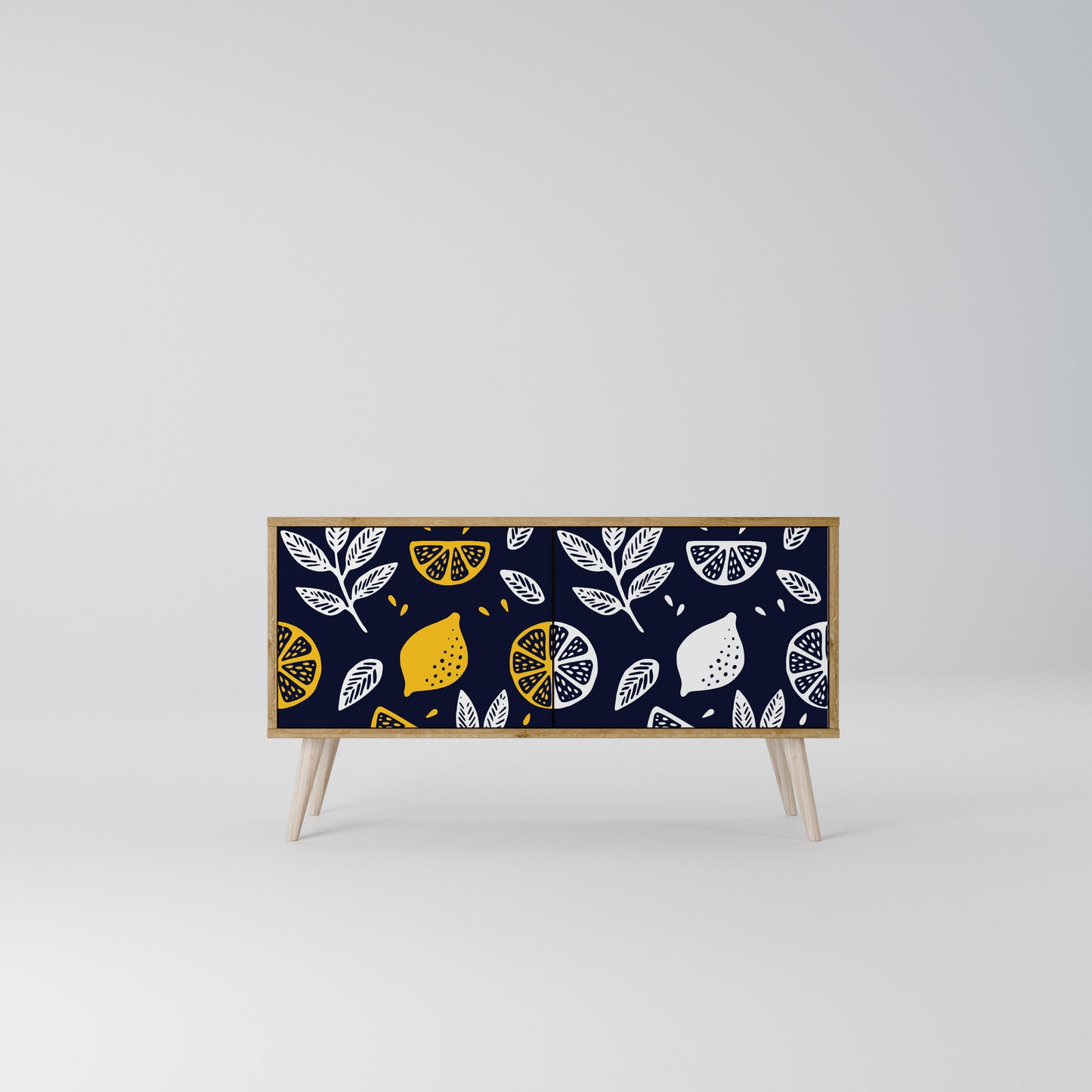 CITRUS BLACK AND WHITE Compact 2-Door TV Cabinet