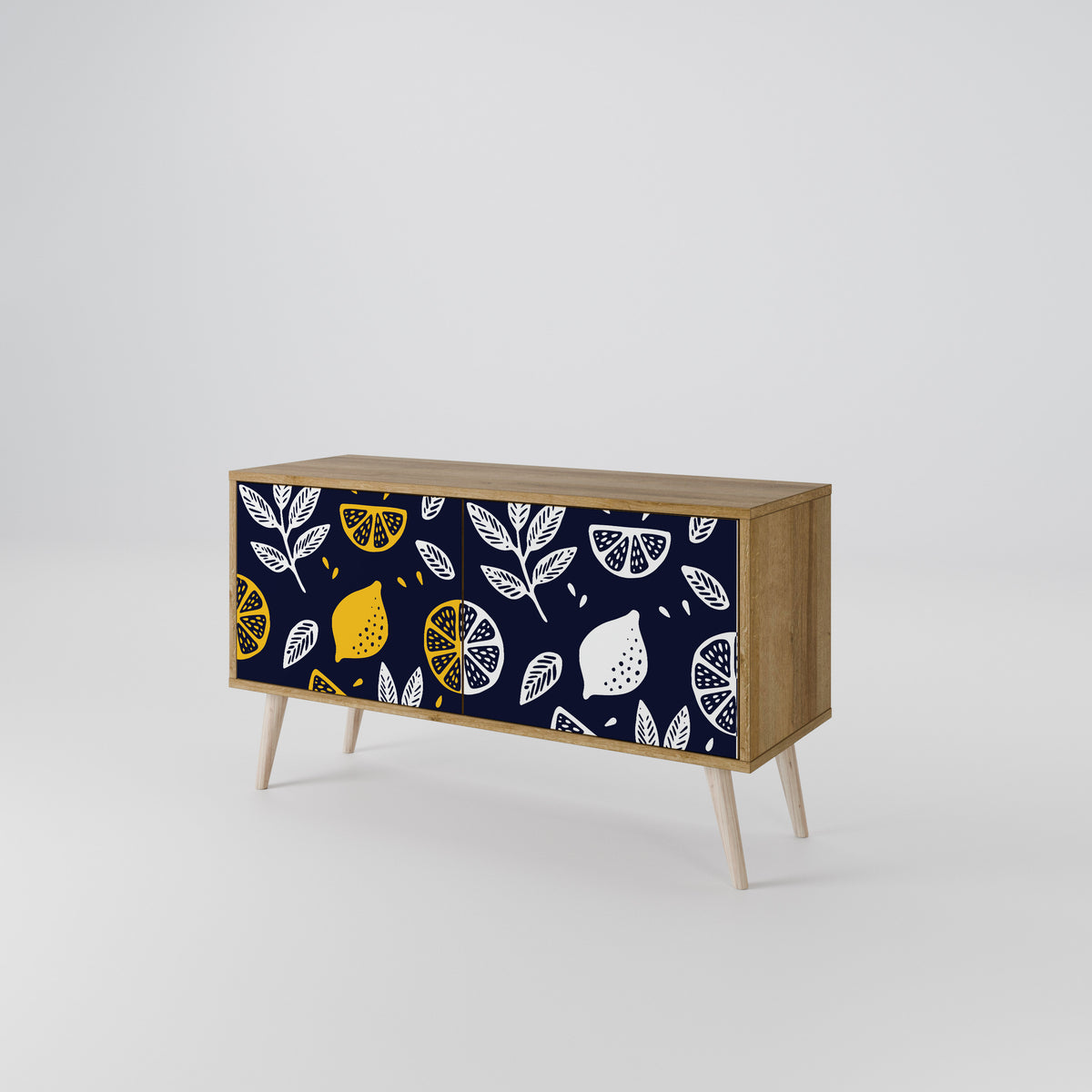 CITRUS BLACK AND WHITE Compact 2-Door TV Cabinet
